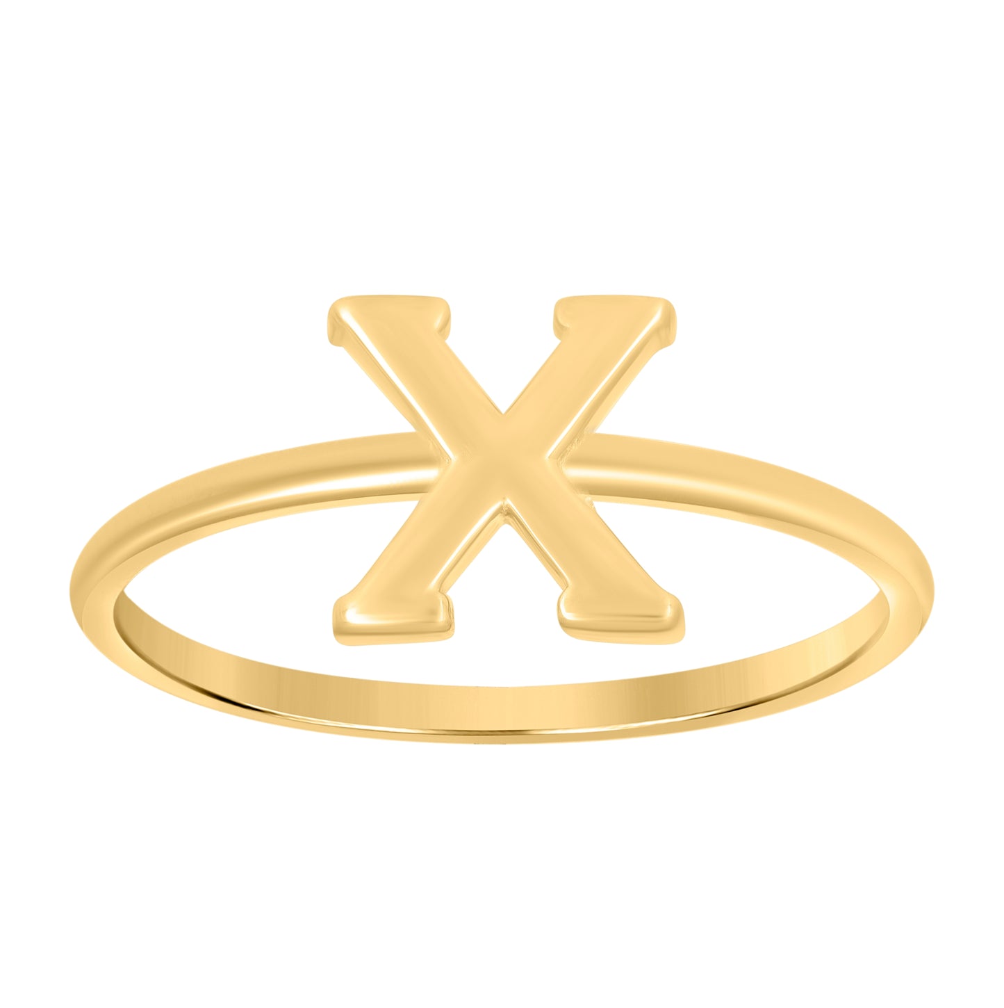 10K Yellow Gold Womens Initial Alphabet Bridal Anniversary Engagement Wedding Ring
