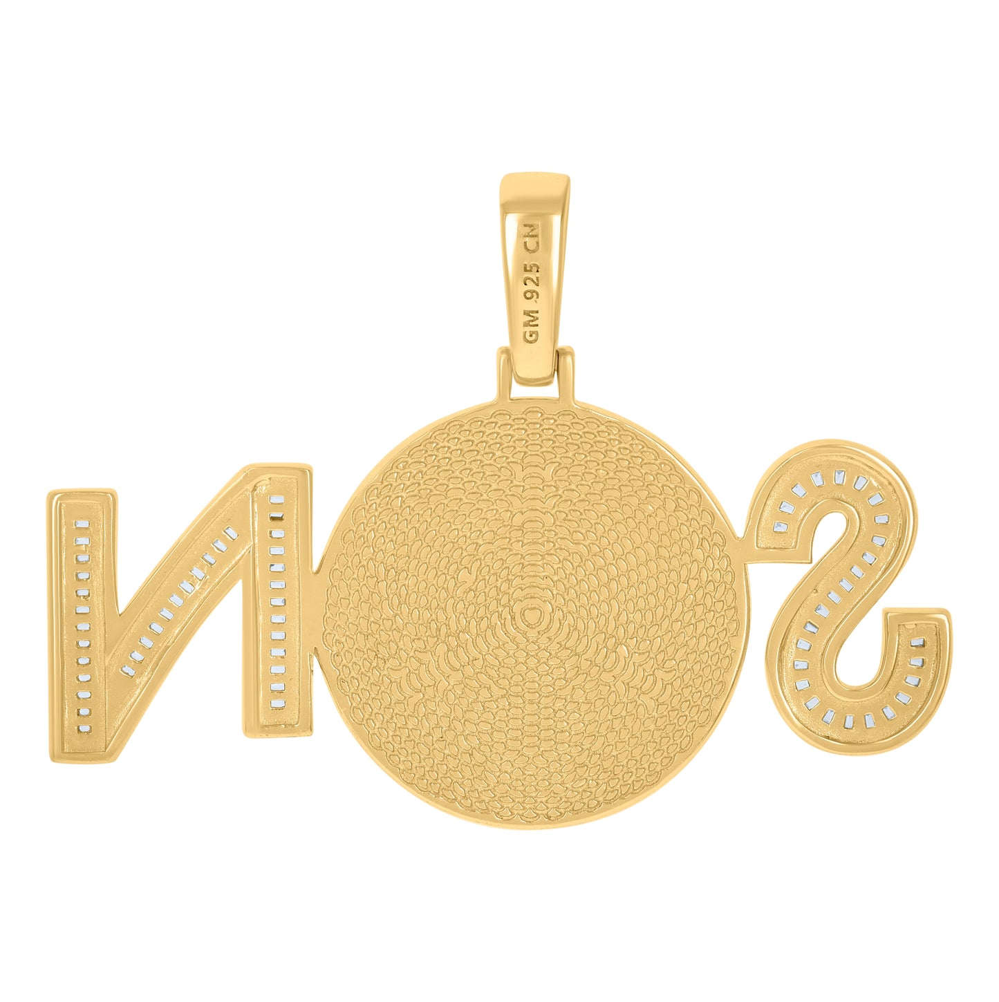 Sterling Silver Or Yellow-Tone Mens Baguette Round Cubic-Zirconia SN Fashion Picture Frame Charm Pendant