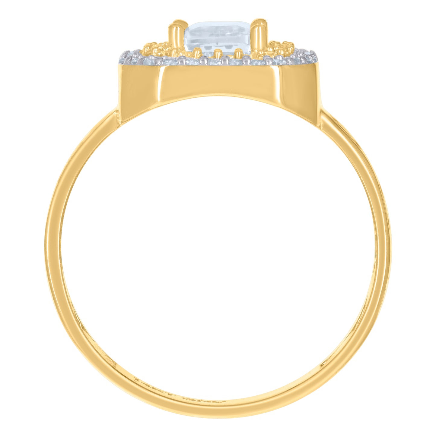 14K Yellow Gold Womens Cubic-Zirconia Fashion Ring