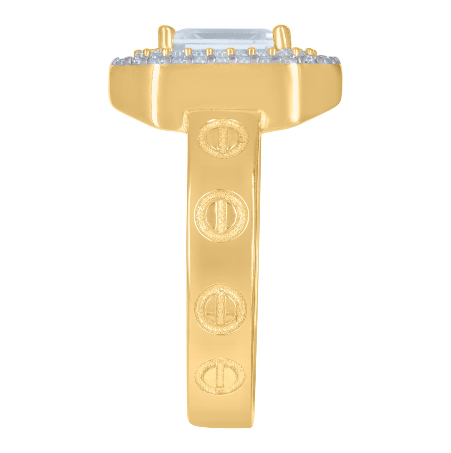 14K Yellow Gold Womens Cubic-Zirconia Fashion Ring