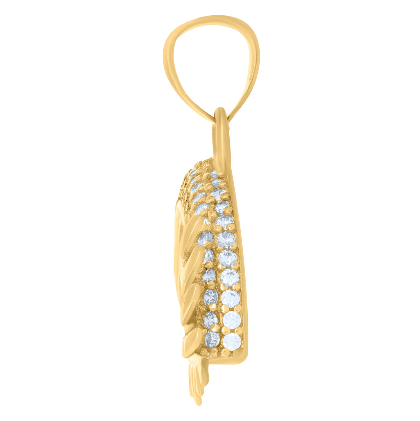 10K Yellow Gold Womens Cubic-Zirconia Human Eye Fashion Charm Pendant