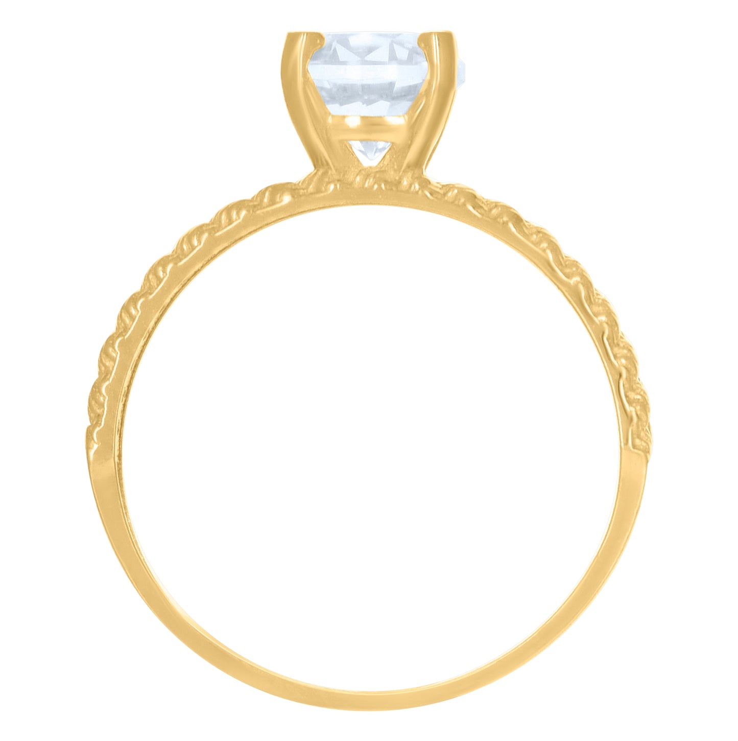 10K Yellow Gold Womens Cubic-Zirconia Trio Ring Set