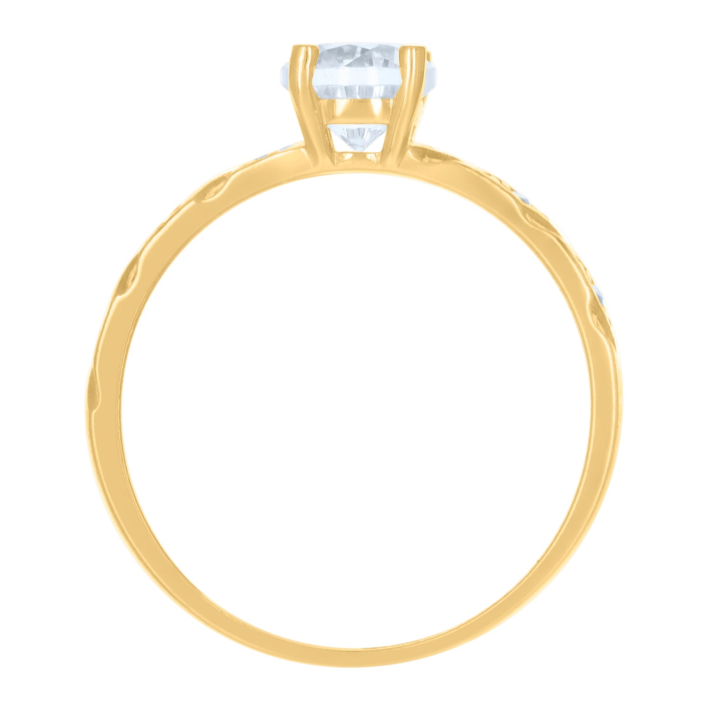 10K Two-Tone Gold Womens Cubic-Zirconia Trio Ring Set
