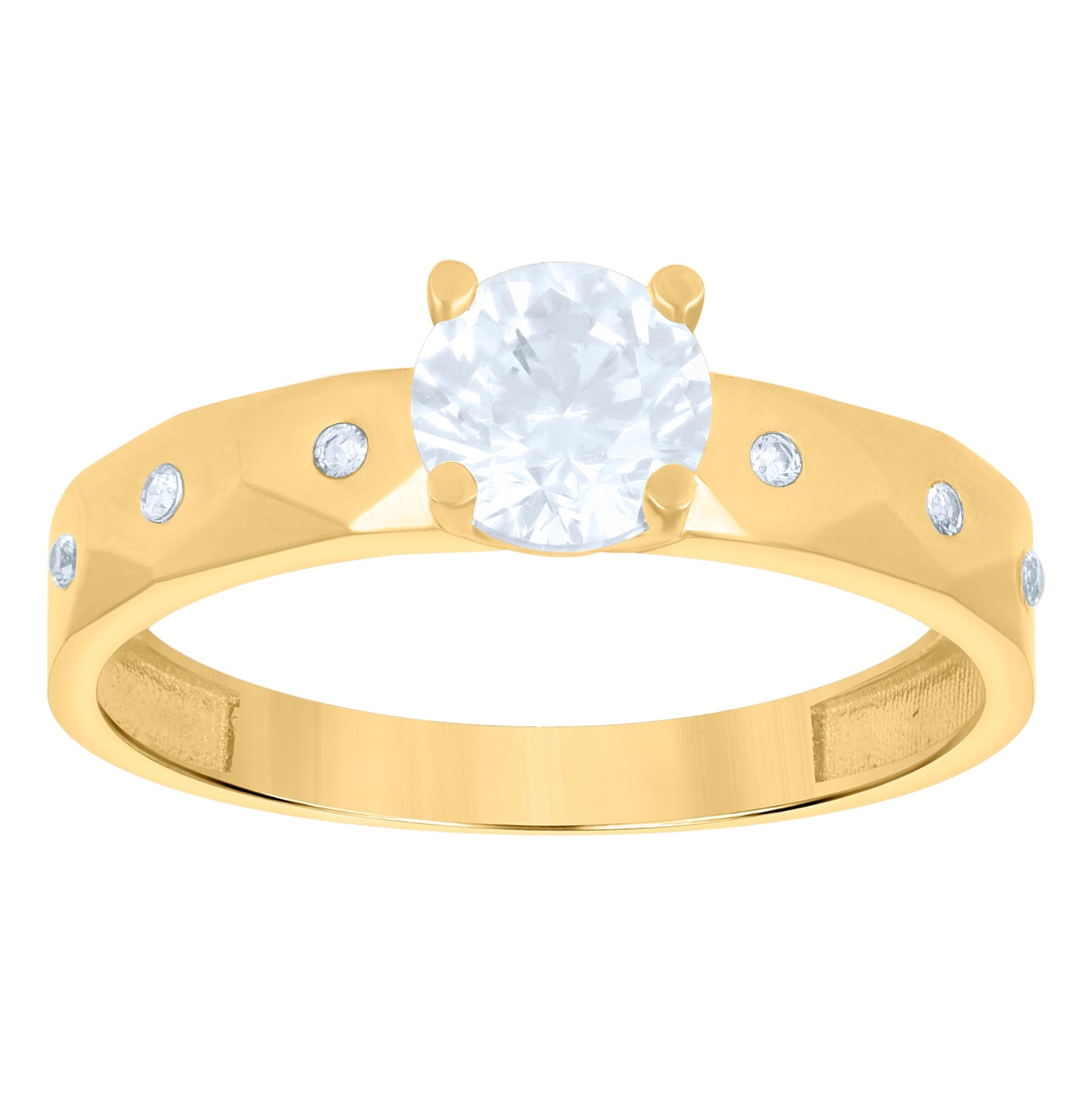 10K Yellow Gold Womens Cubic-Zirconia Trio Ring Set