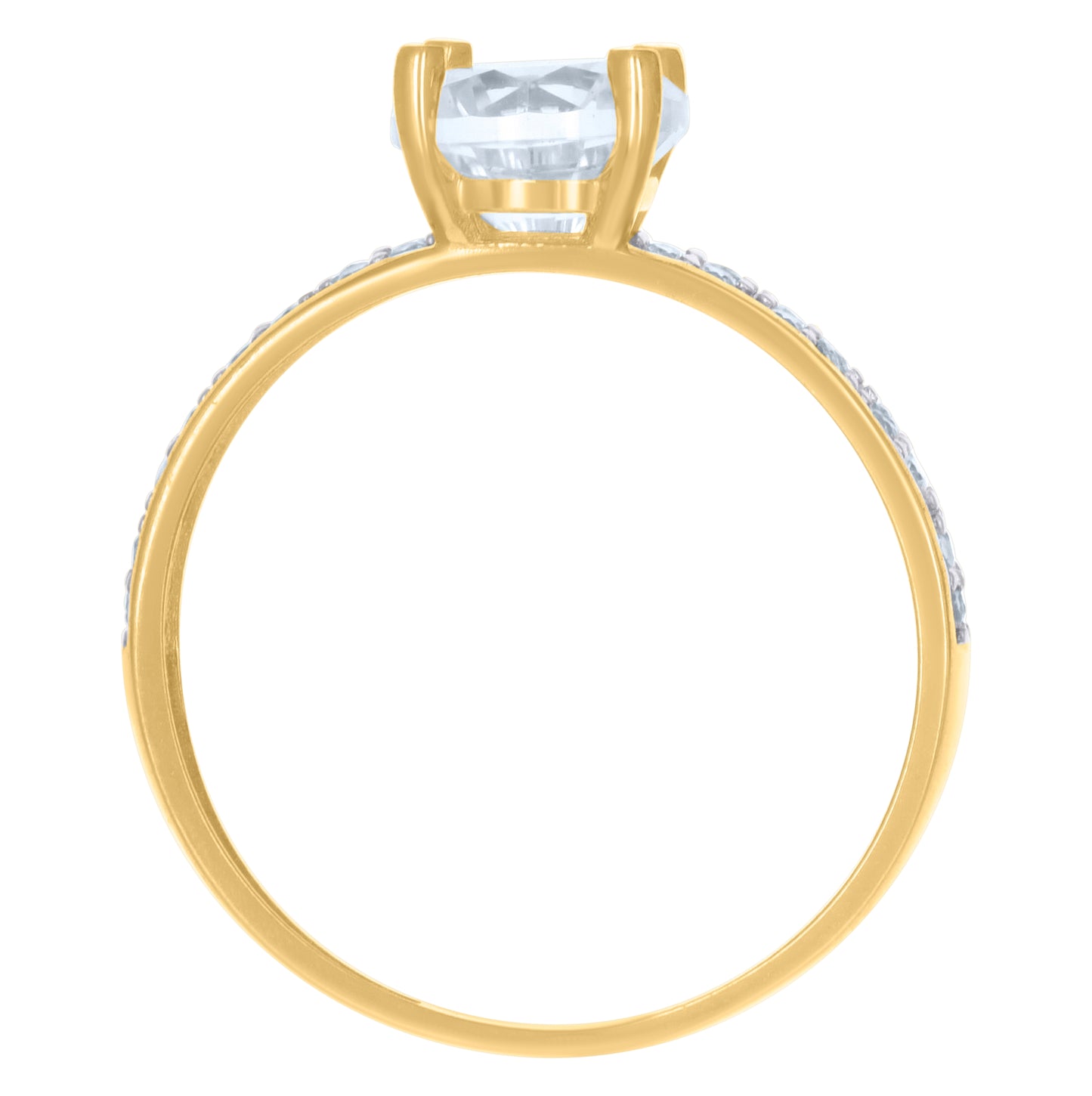 10K Two-Tone Gold Womens Cubic-Zirconia Trio Ring Set