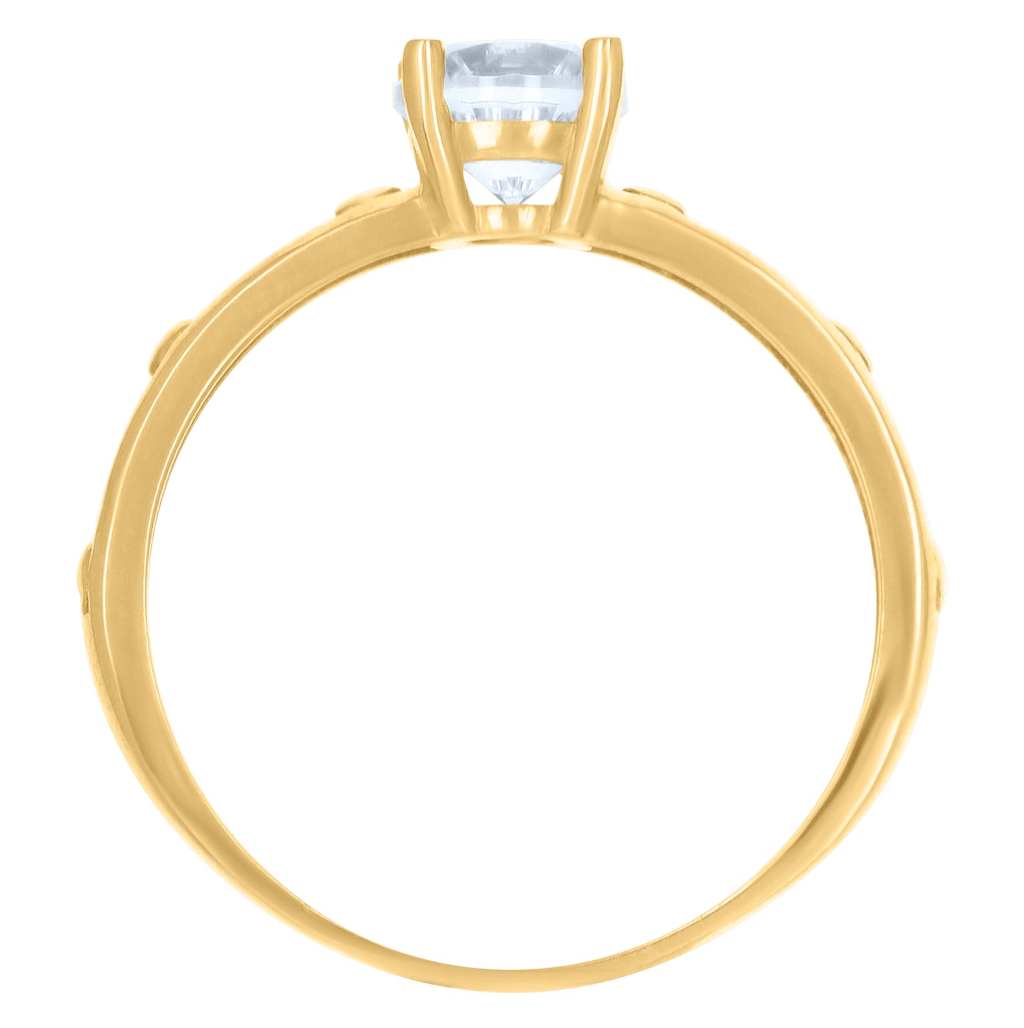 10K Two-Tone Gold Womens Cubic-Zirconia Trio Ring Set