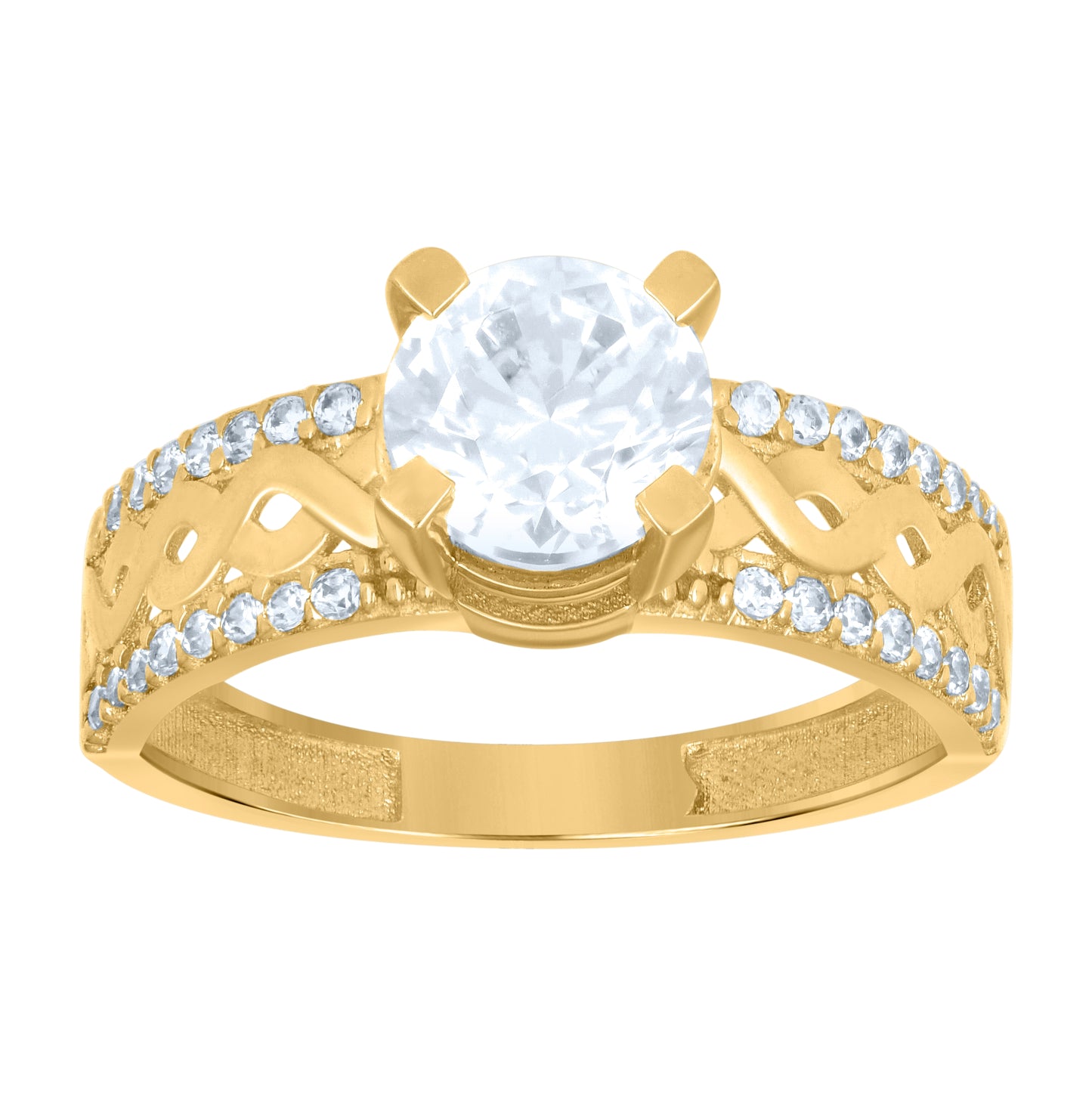 10K Yellow Gold Womens Cubic-Zirconia Infinity Duo Bridal Ring Set Ring
