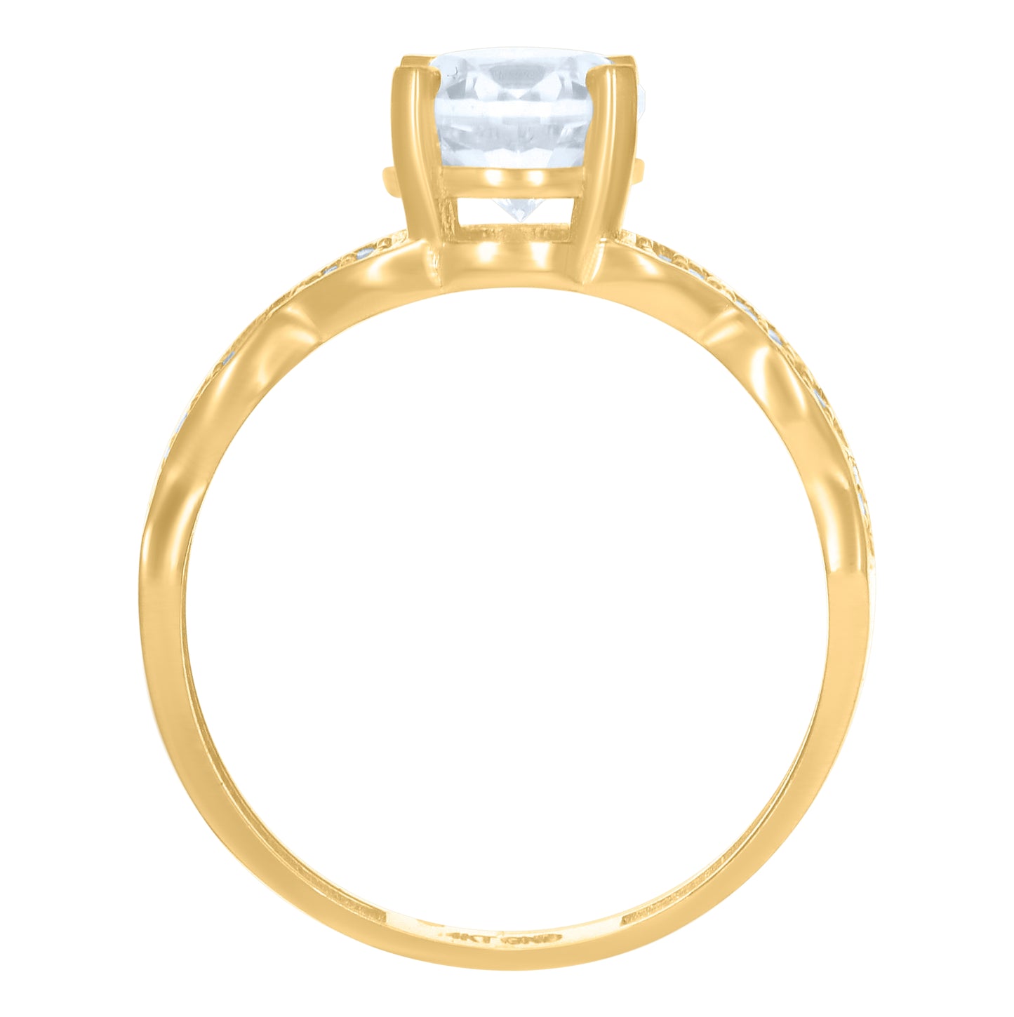 10K Yellow Gold Womens Cubic-Zirconia Duo Bridal Ring Set Ring