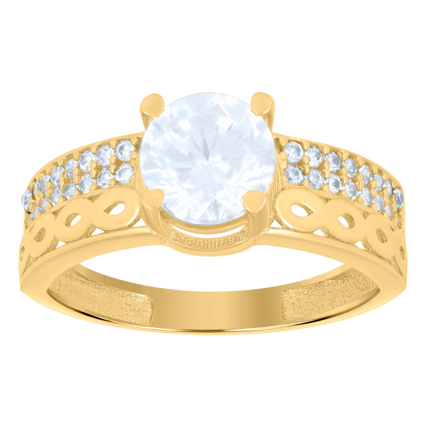 10K Yellow Gold Womens Cubic-Zirconia Infinity Duo Bridal Ring Set Ring