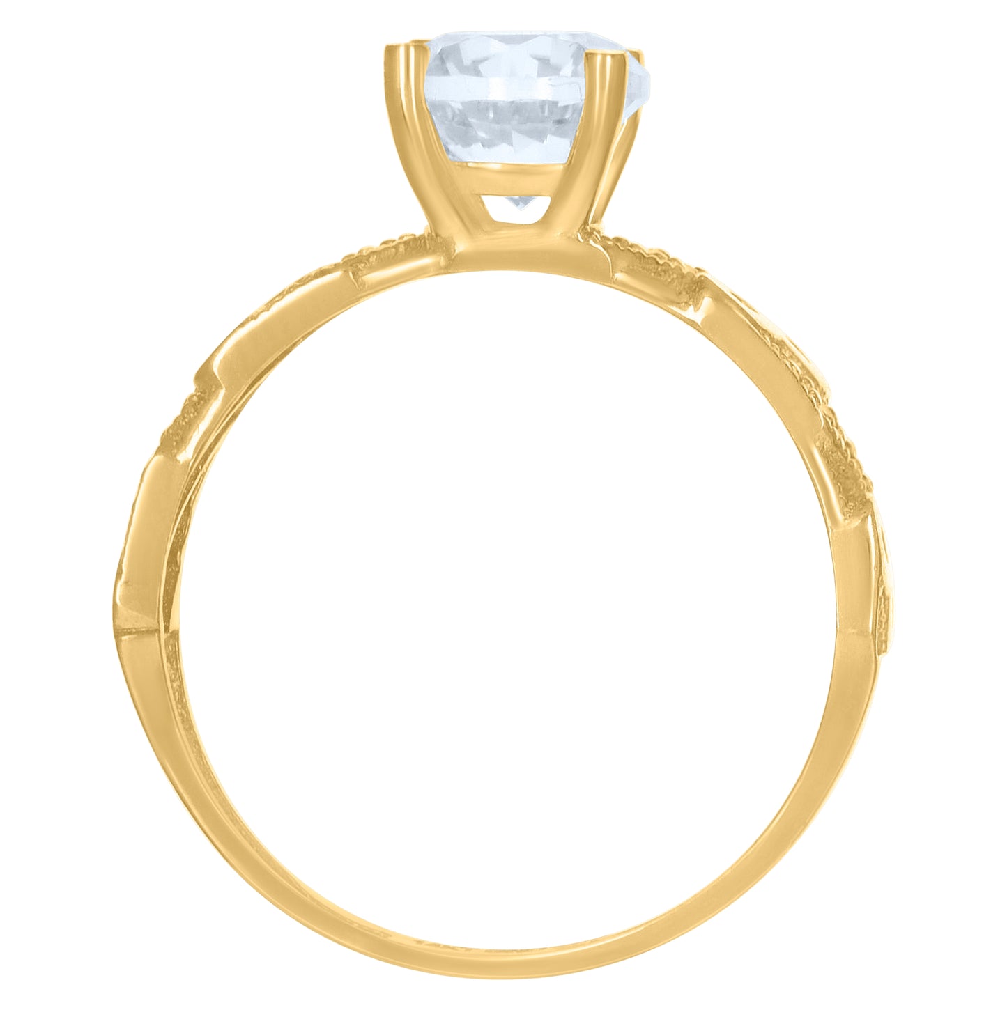 10K Yellow Gold Womens Cubic-Zirconia Infinity Duo Bridal Ring Set Ring