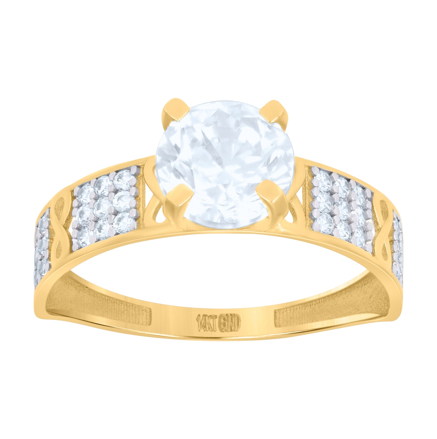 10K Two-tone Gold Womens Cubic-Zirconia Duo Bridal Ring Set