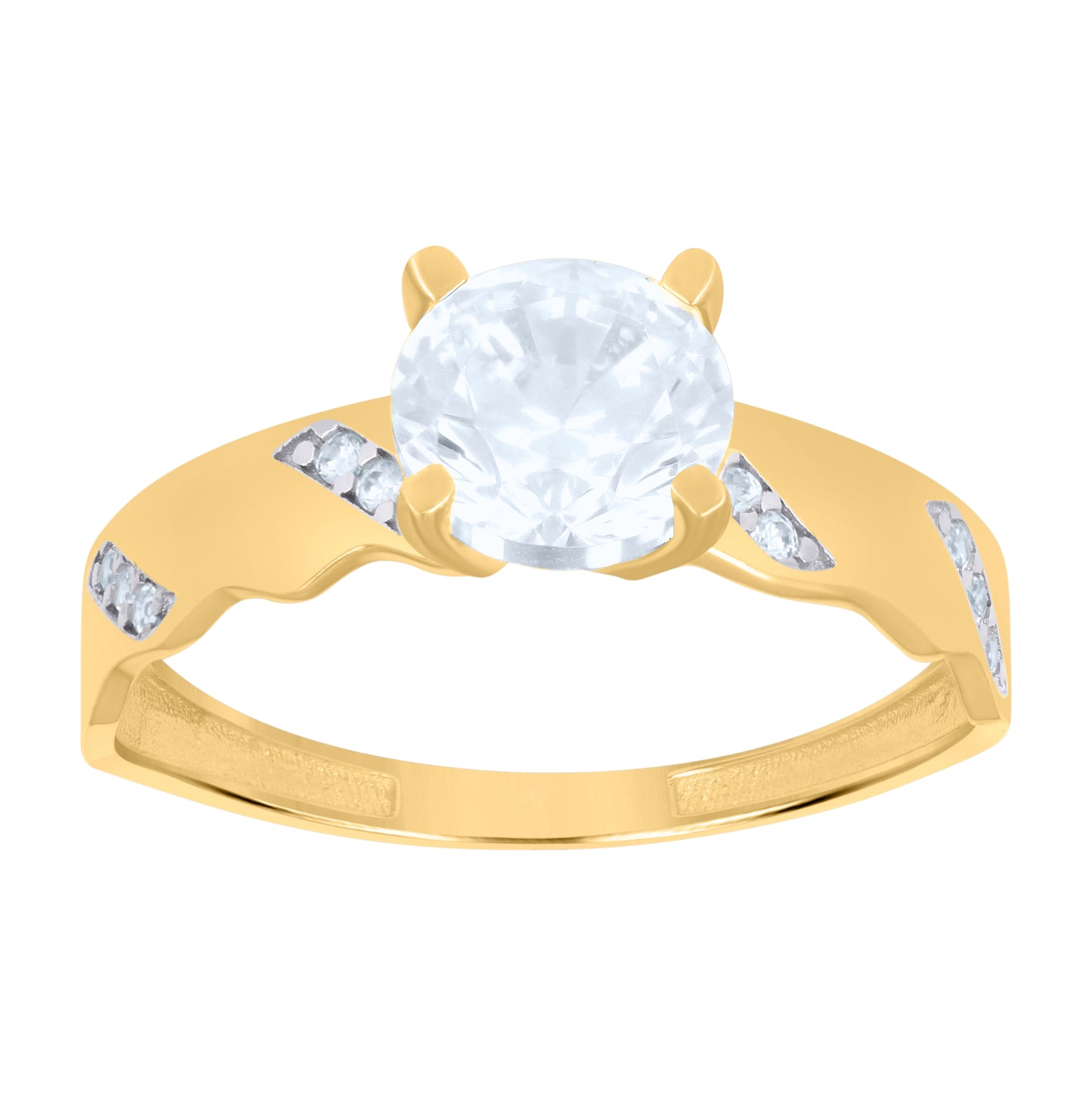 10K Two-Tone Gold Womens Cubic-Zirconia Duo Bridal Ring Set Ring