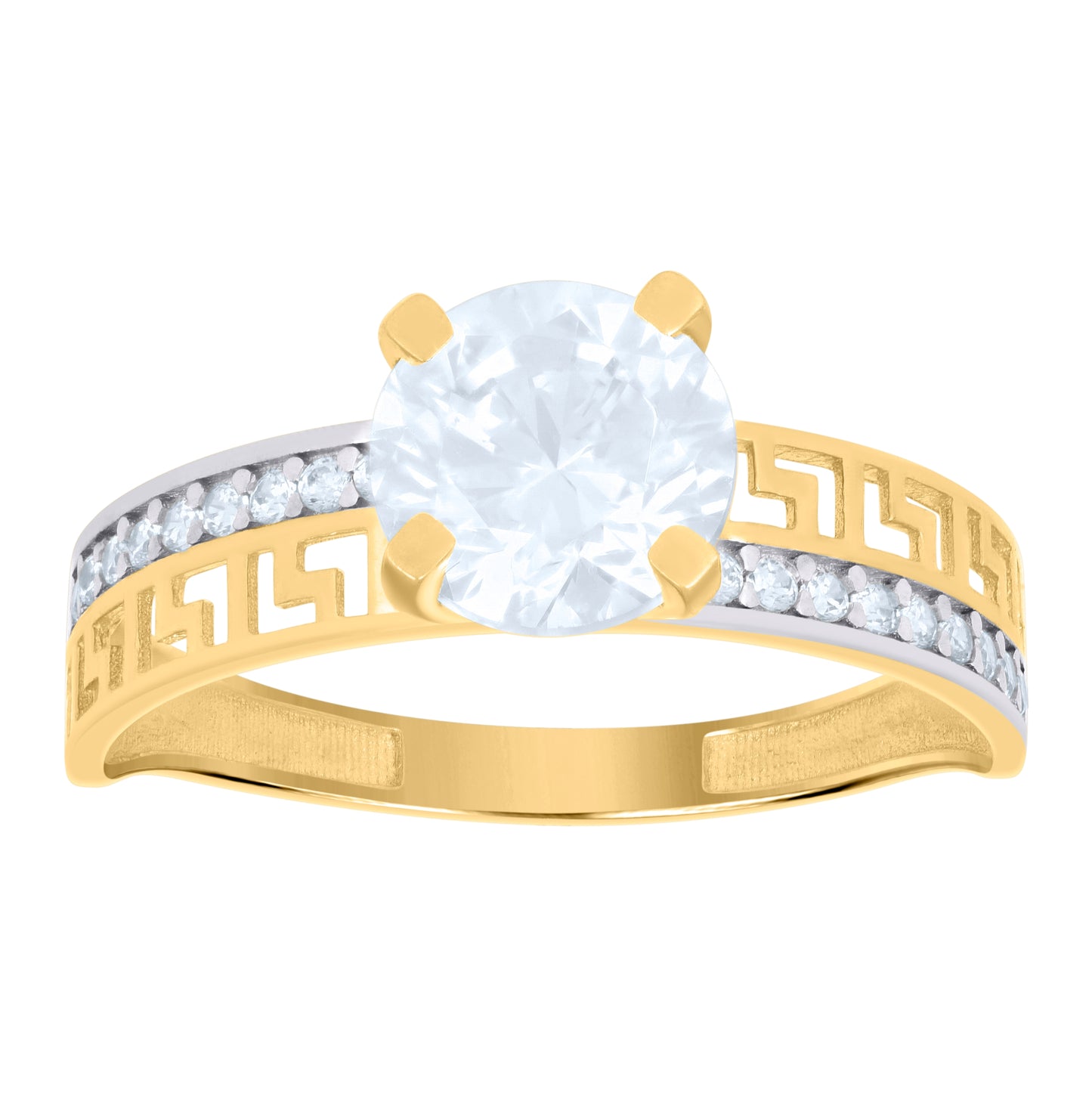 10K Two-tone Gold Womens Cubic-Zirconia Duo Bridal Ring Set