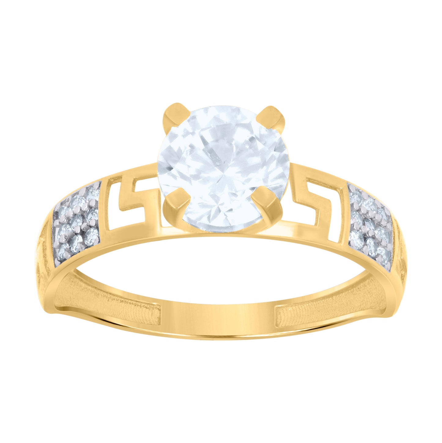 10K Two-Tone Gold Womens Cubic-Zirconia Duo Bridal Ring Set Ring