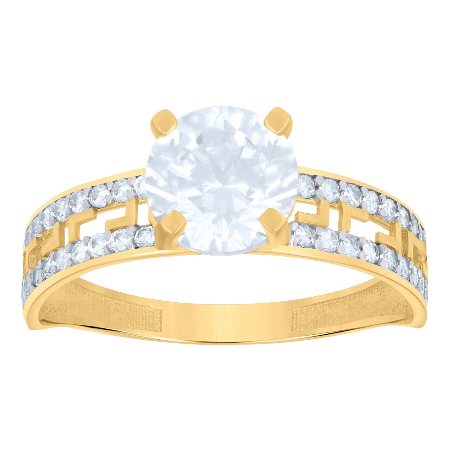 10K Two-tone Gold Womens Cubic-Zirconia Duo Bridal Ring Set