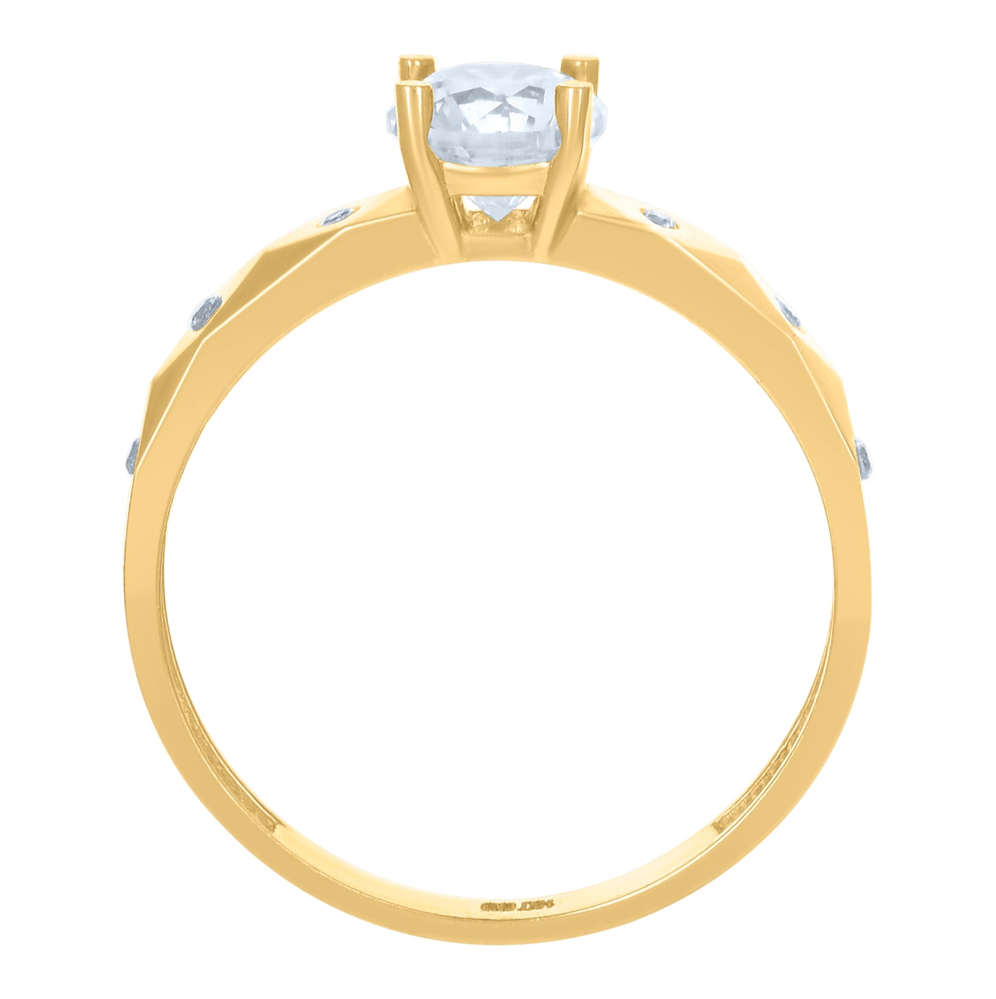 10K Yellow Gold Womens Cubic-Zirconia Duo Bridal Ring Set Ring