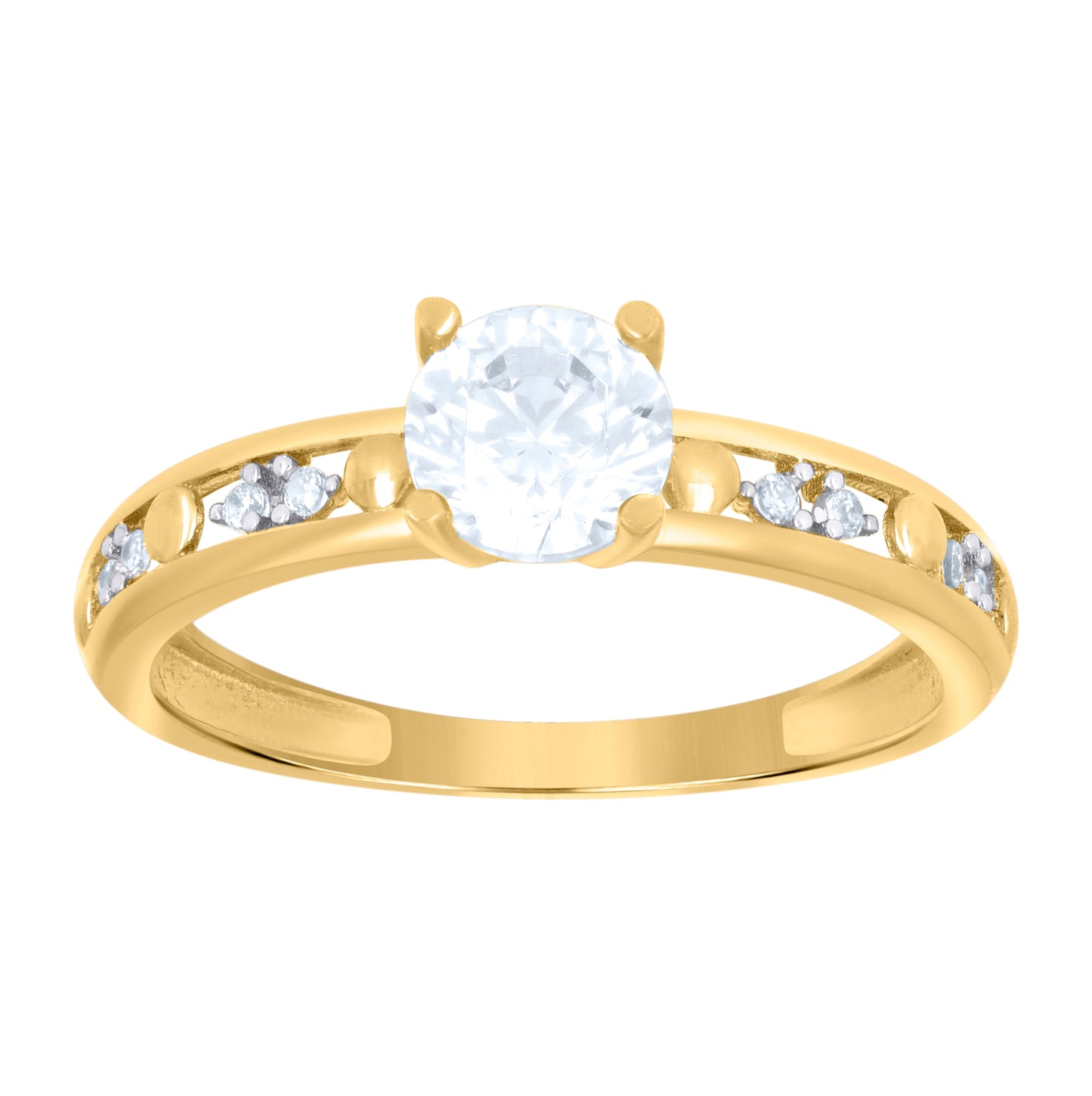 10K Two-tone Gold Womens Cubic-Zirconia Duo Bridal Ring Set