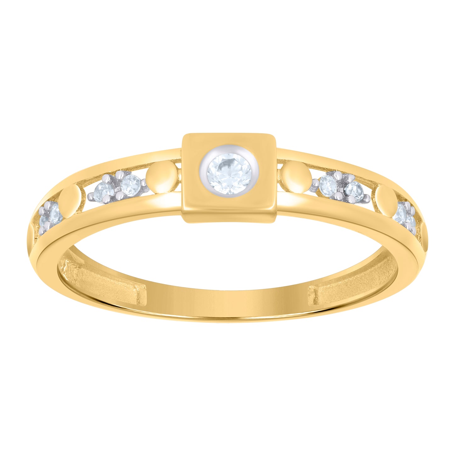 10K Two-tone Gold Womens Cubic-Zirconia Duo Bridal Ring Set