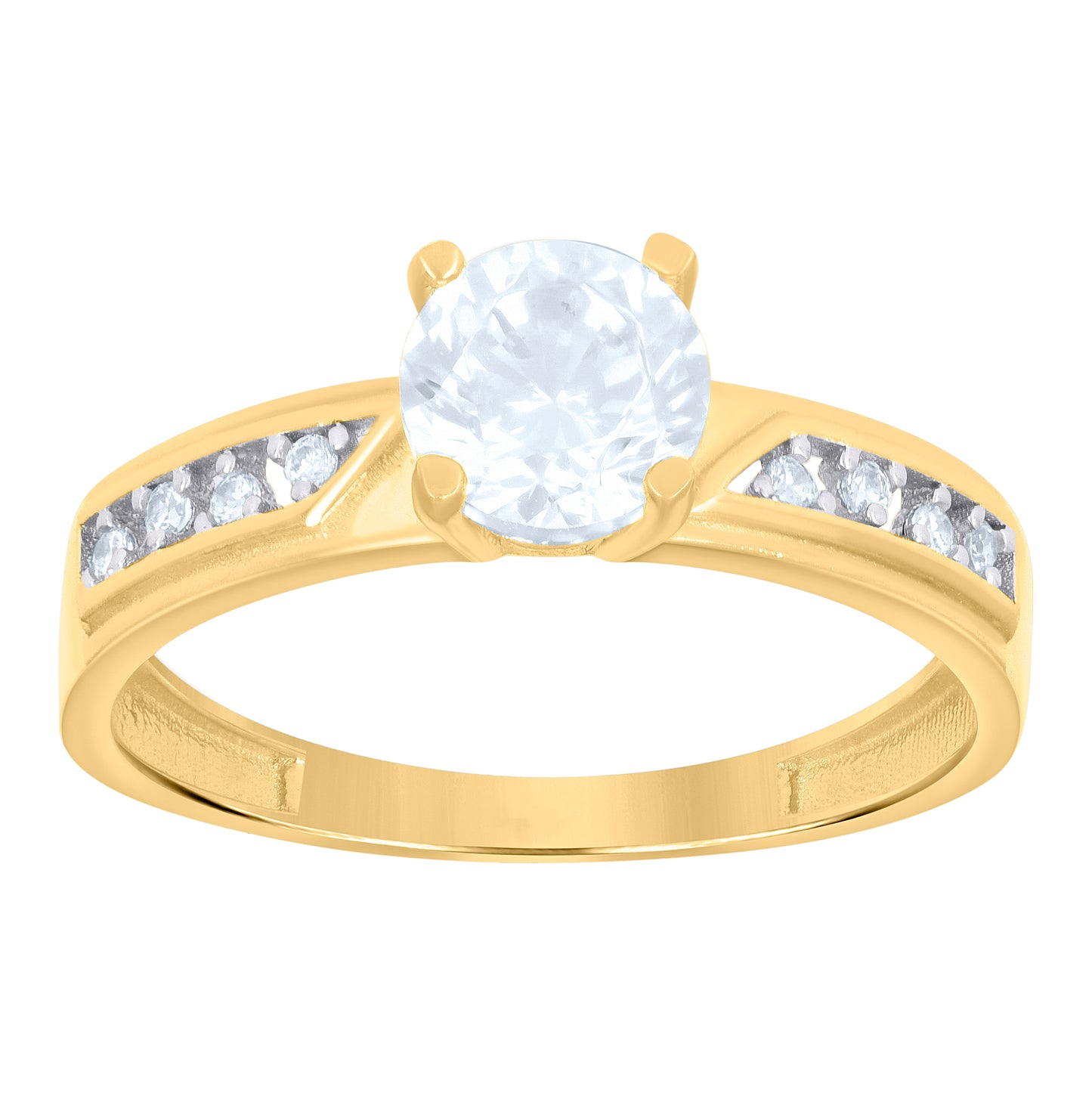 10K Two-Tone Gold Womens Cubic-Zirconia Duo Bridal Ring Set Ring