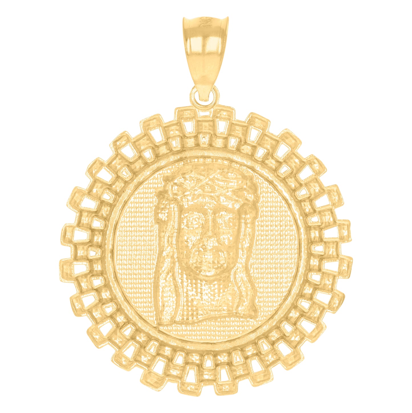 10K Yellow Gold Mens Jesus Religious Charm Pendant