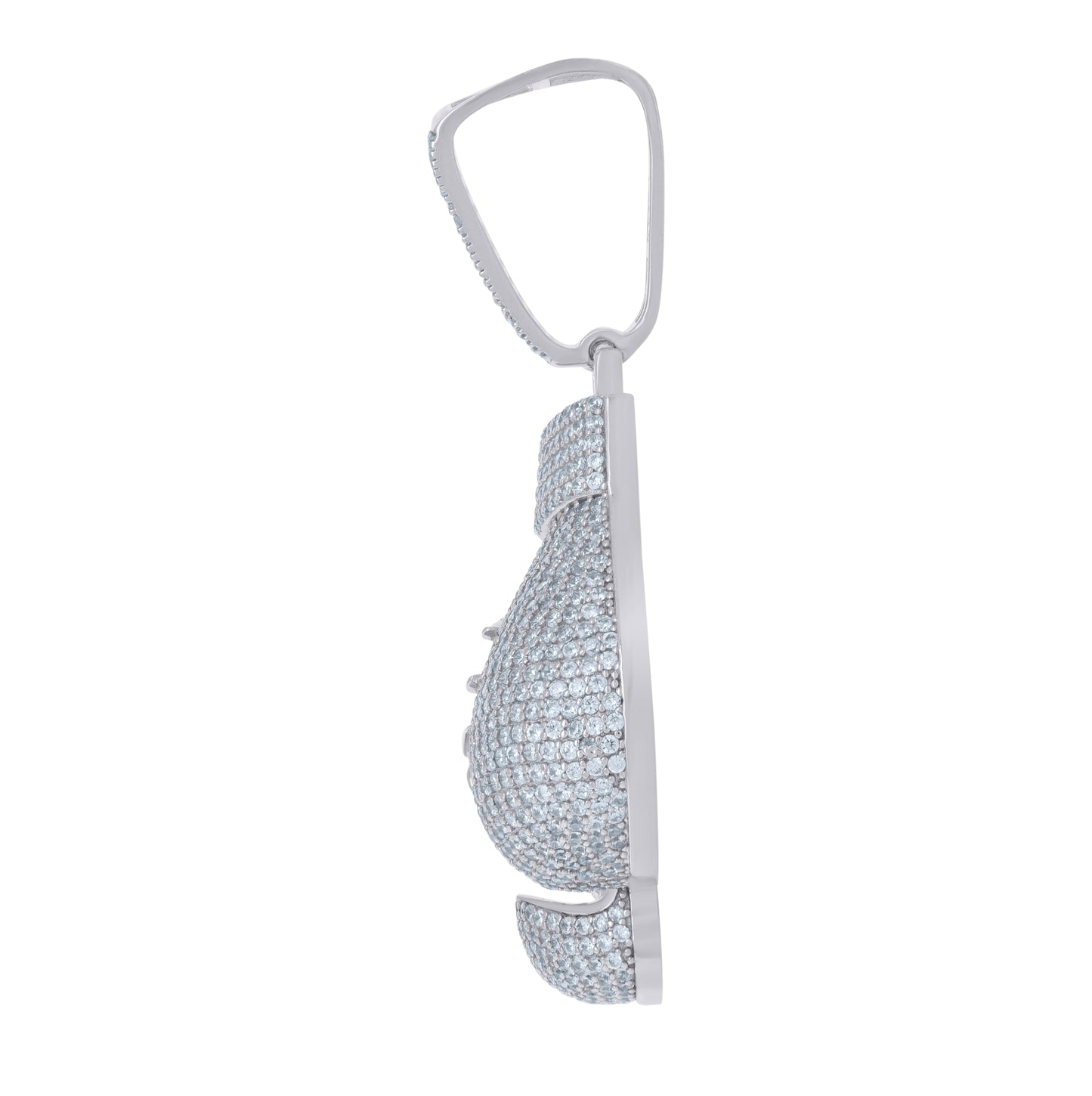Sterling Silver Mens Cubic-Zirconia Boxing Gloves Sports Charm Pendant