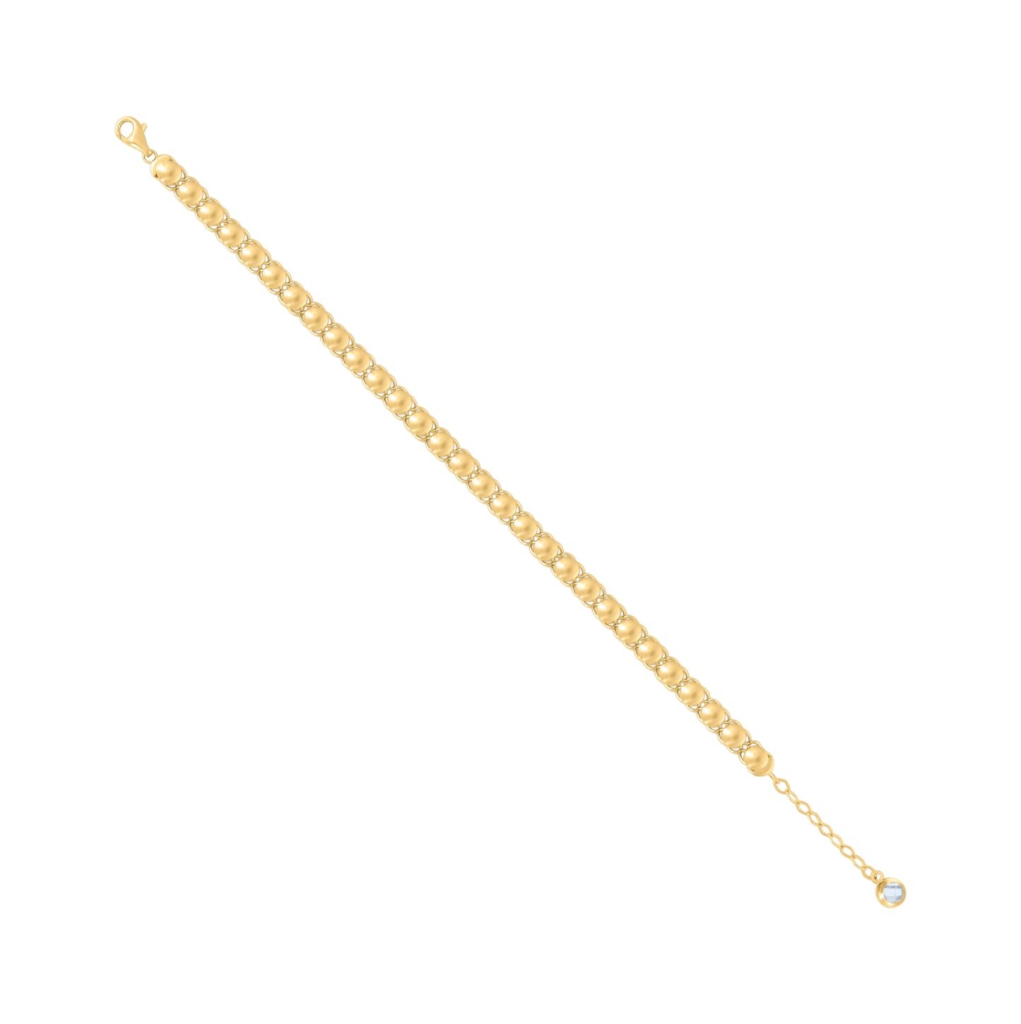 10K Yellow Gold Womens Cubic-Zirconia Fashion Link Bracelet Size 8 Inches