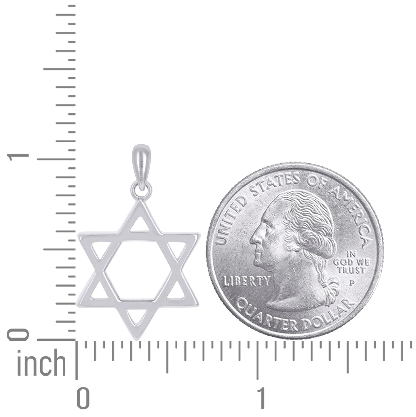 Sterling Silver Unisex Star Of David Religious Symbol Charm Pendant