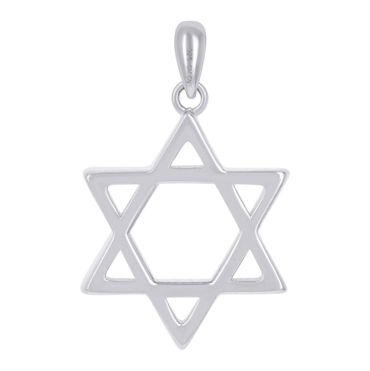 Sterling Silver Unisex Star Of David Religious Symbol Charm Pendant