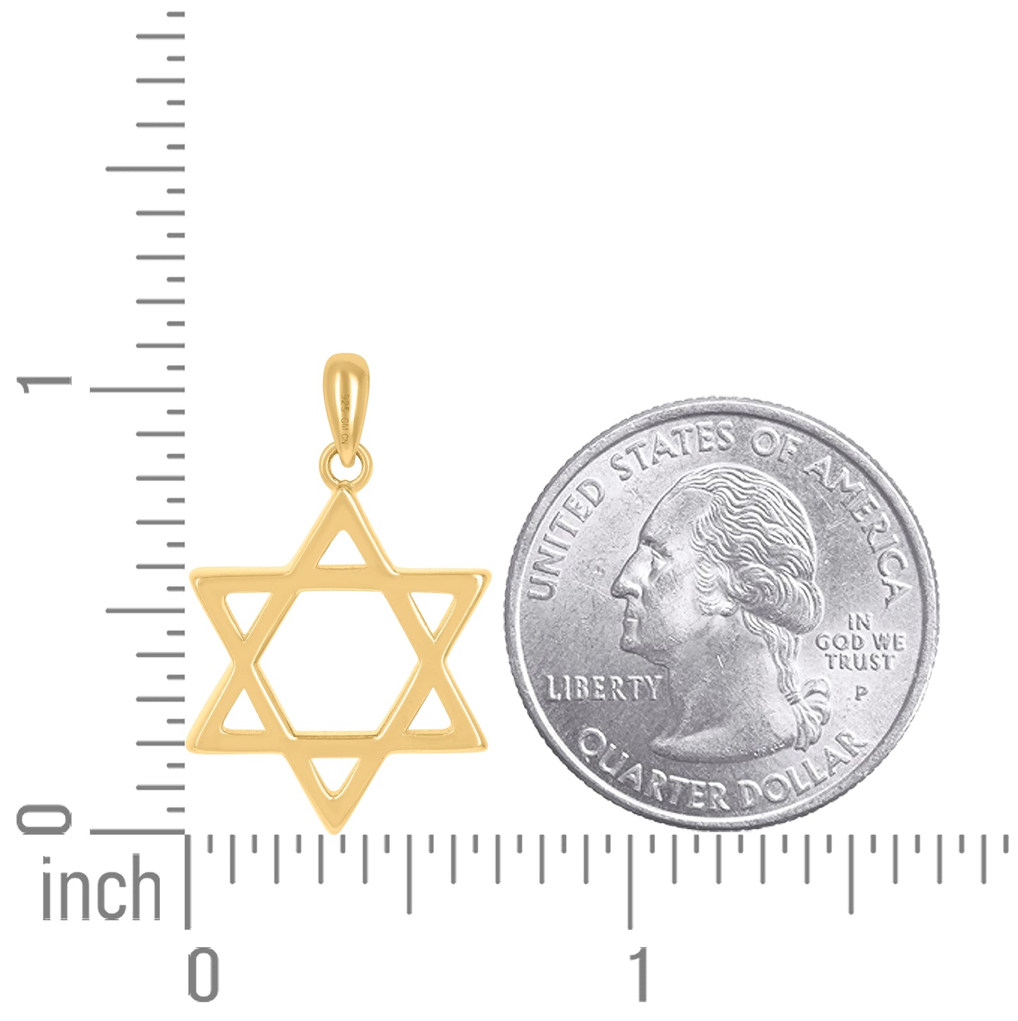 Sterling Silver Unisex Star Of David Religious Symbol Charm Pendant