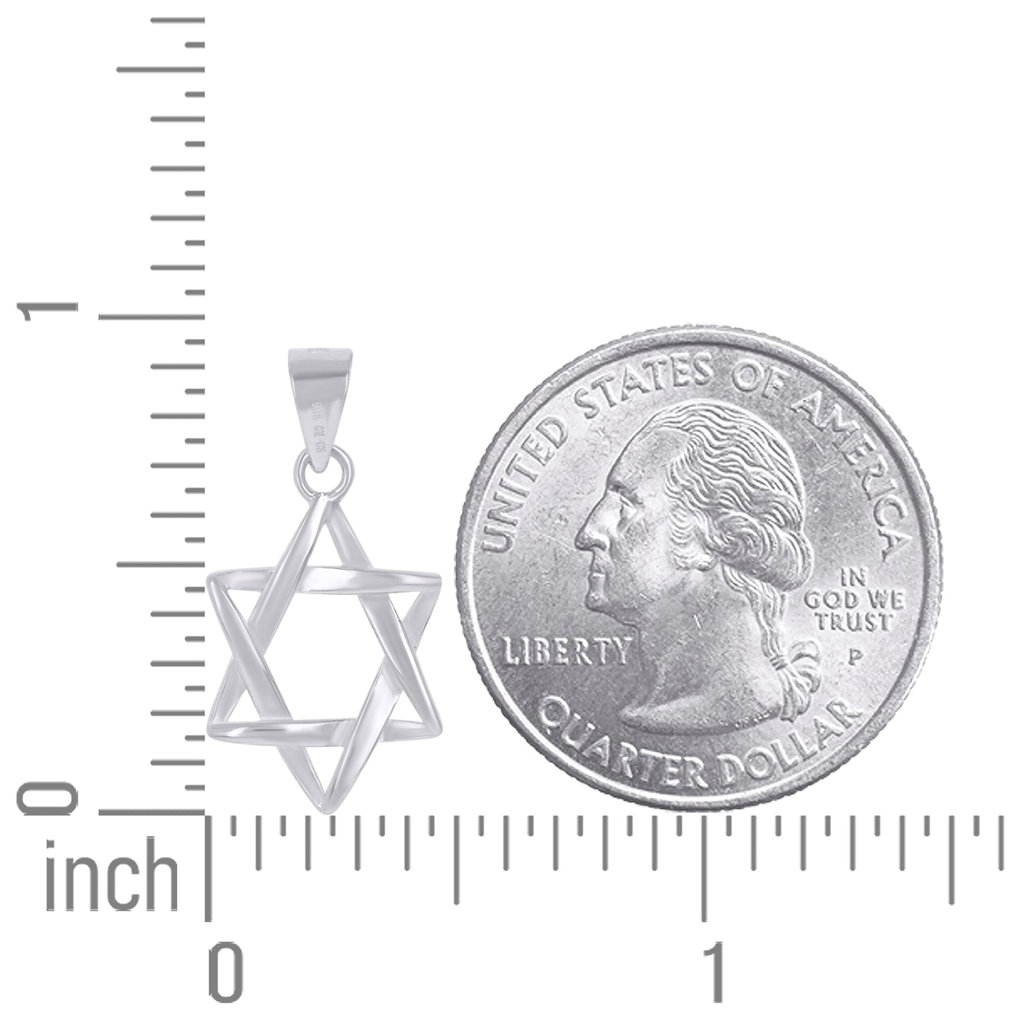 Sterling Silver Unisex Star Of David Religious Symbol Charm Pendant