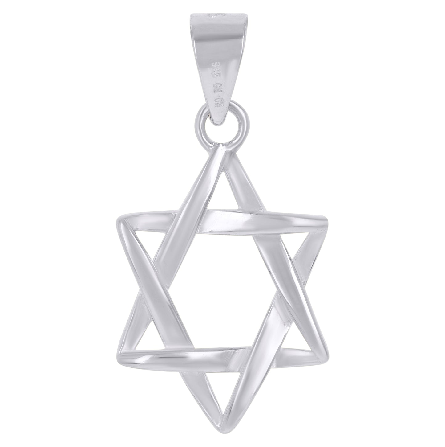 Sterling Silver Unisex Star Of David Religious Symbol Charm Pendant