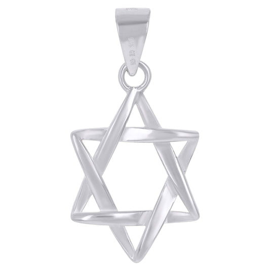 Sterling Silver Unisex Star Of David Religious Symbol Charm Pendant