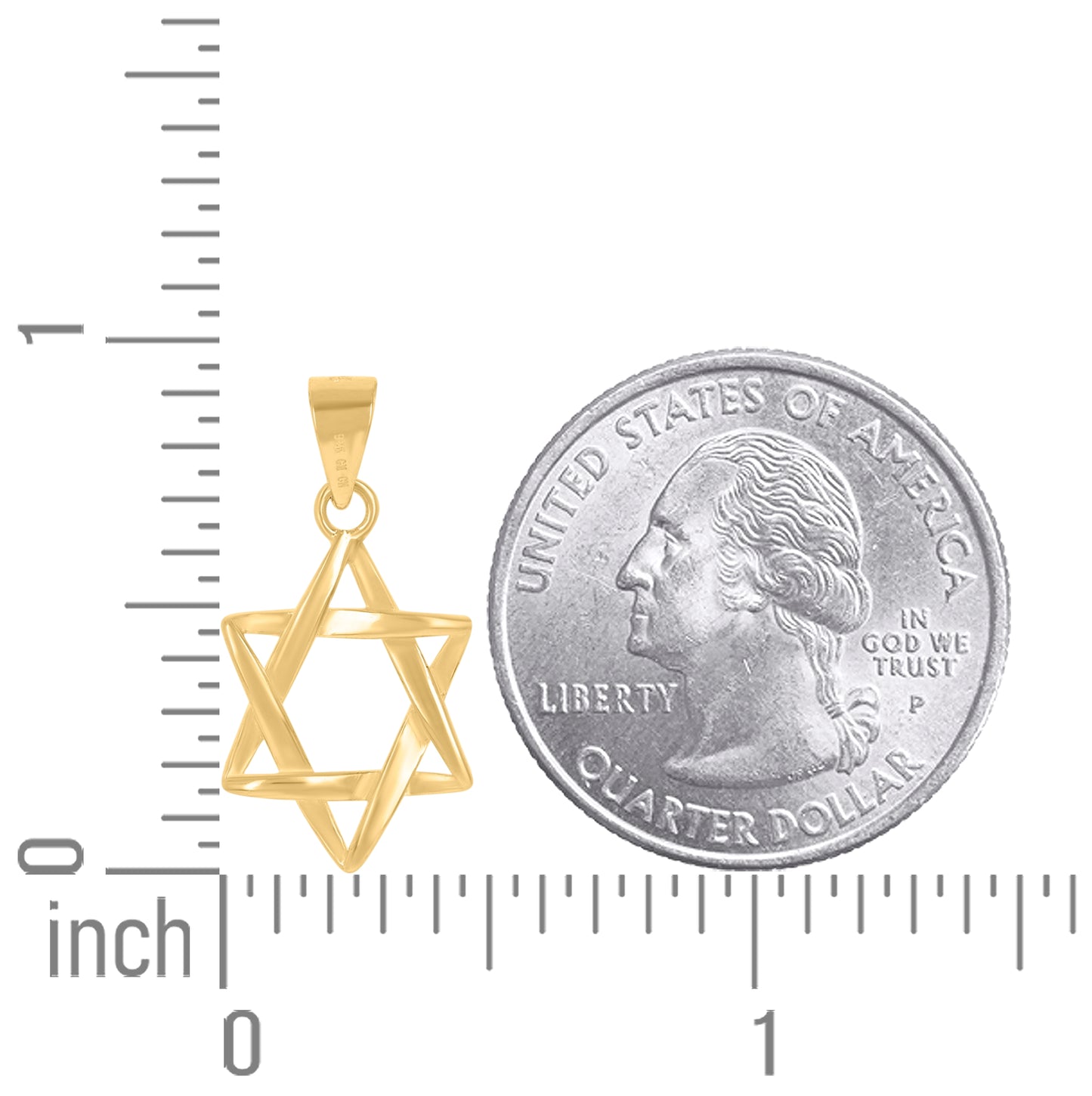 Sterling Silver Unisex Star Of David Religious Symbol Charm Pendant