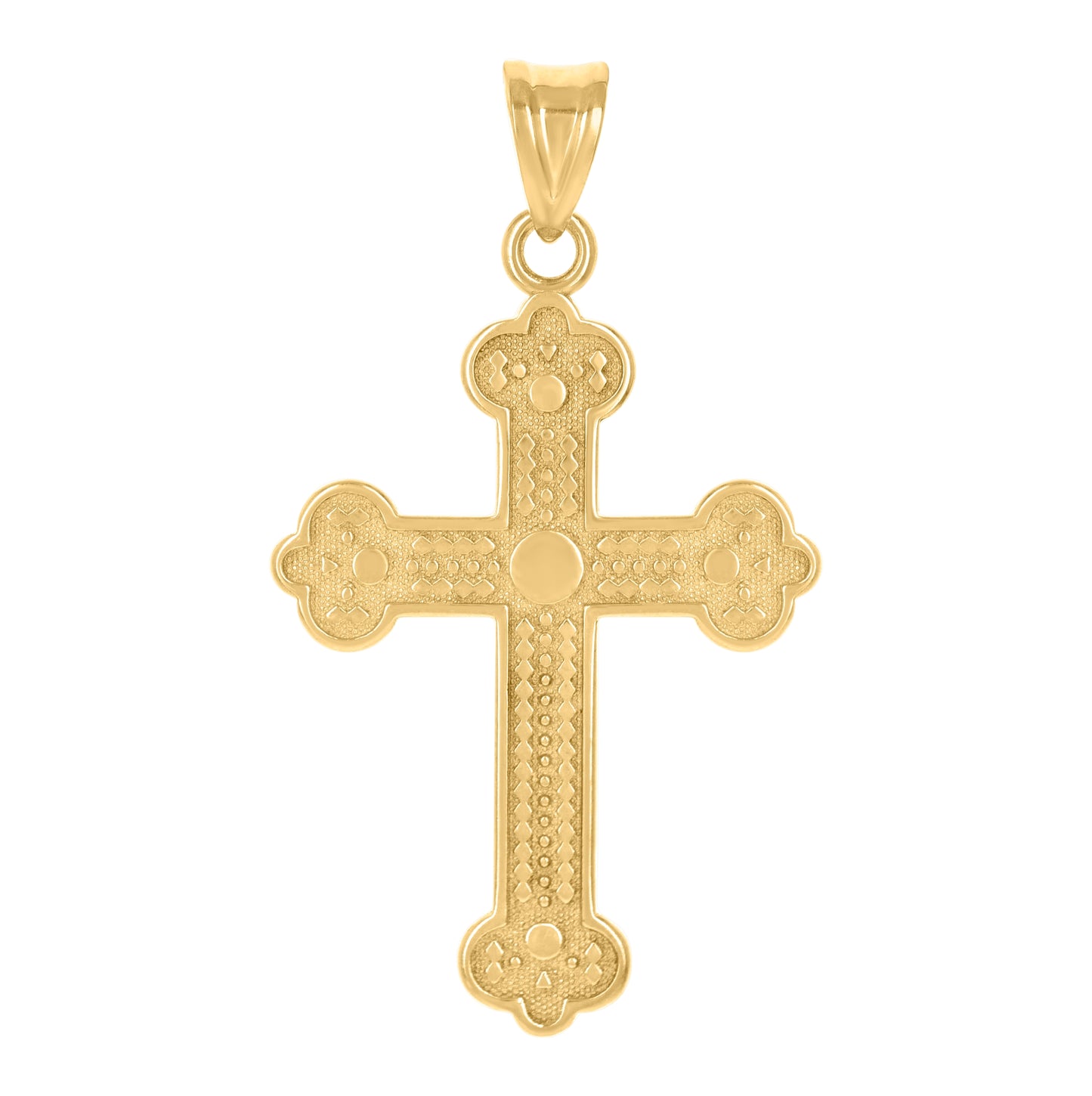 10K Yellow Gold Unisex Cross Religious Charm Pendant