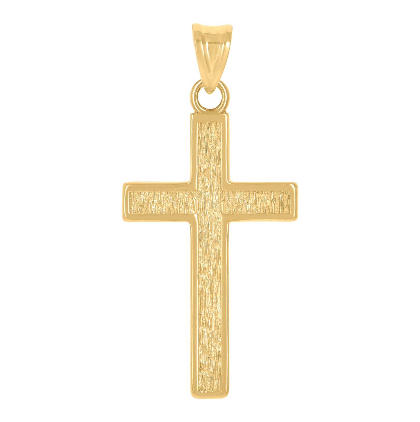 10K Yellow Gold Mens Cross Religious Charm Pendant
