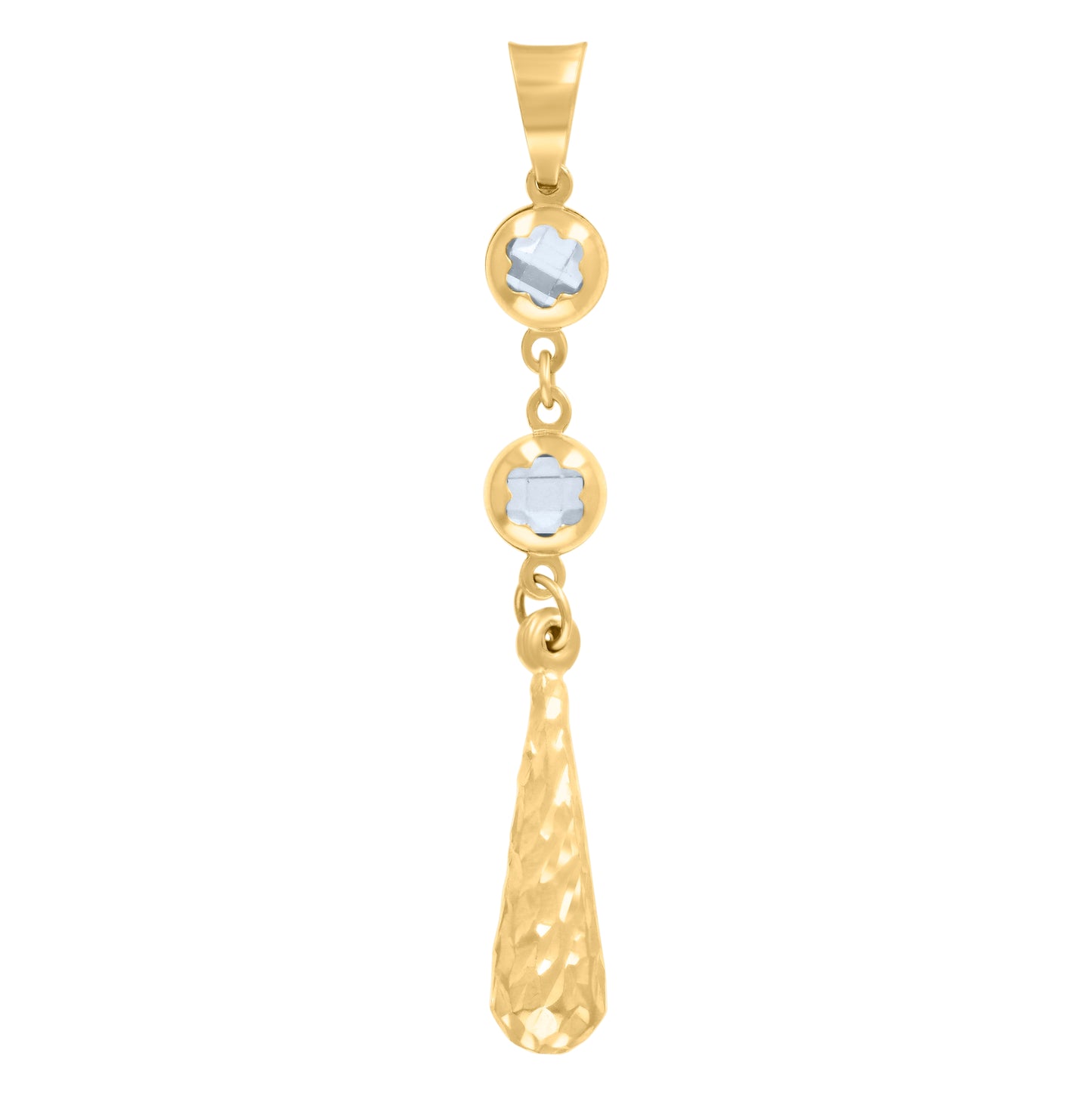 10K Yellow Gold Womens Cubic-Zirconia Drop Fashion Dangling Charm Pendant