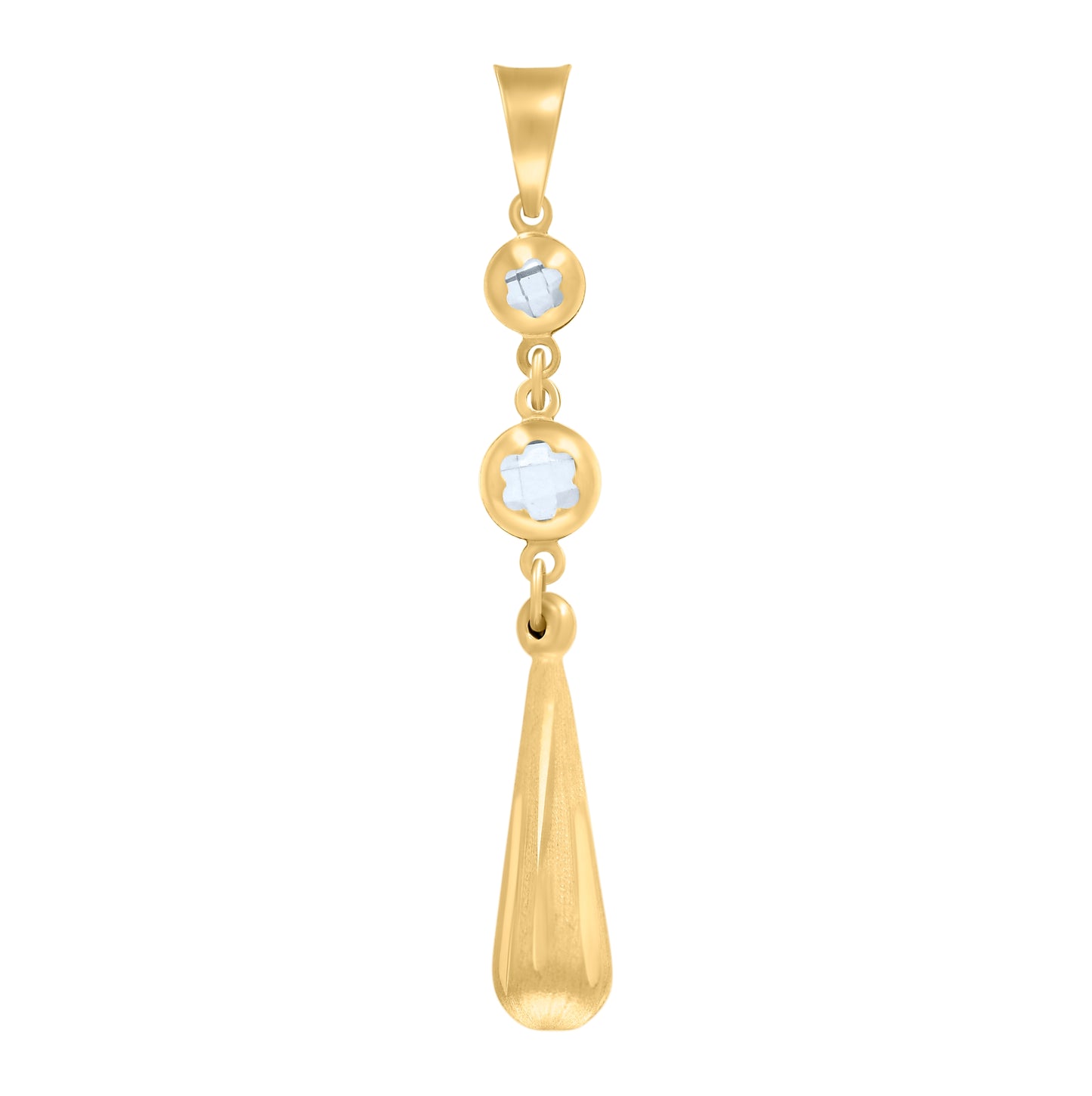 10K Yellow Gold Womens Cubic-Zirconia Drop Fashion Dangling Charm Pendant