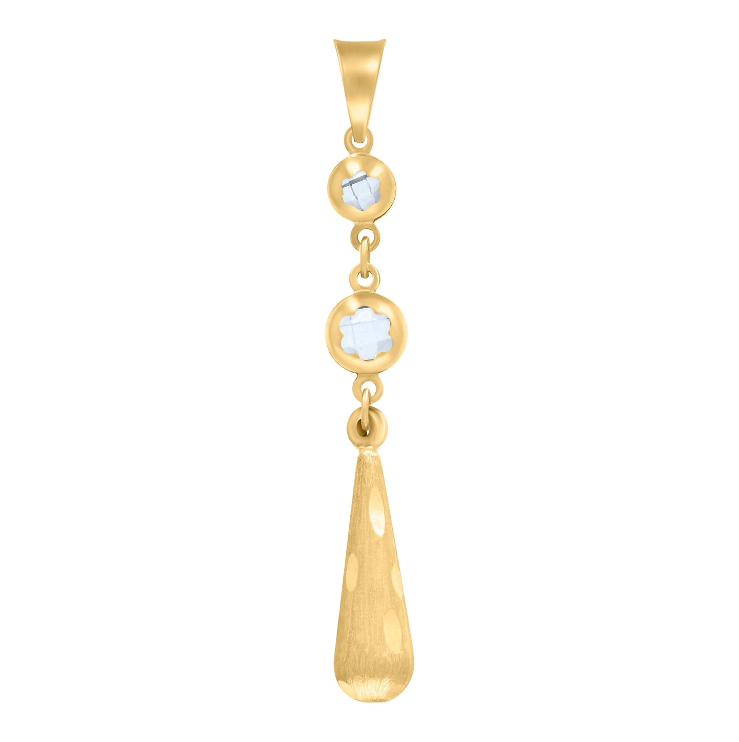 10K Yellow Gold Womens Cubic-Zirconia Drop Fashion Dangling Charm Pendant