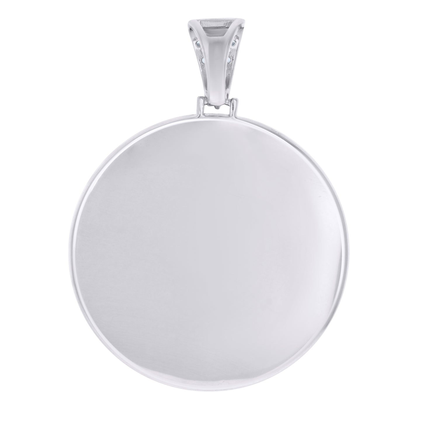 Sterling Silver Men Cubic-Zirconia Picture Frame Charm Pendant