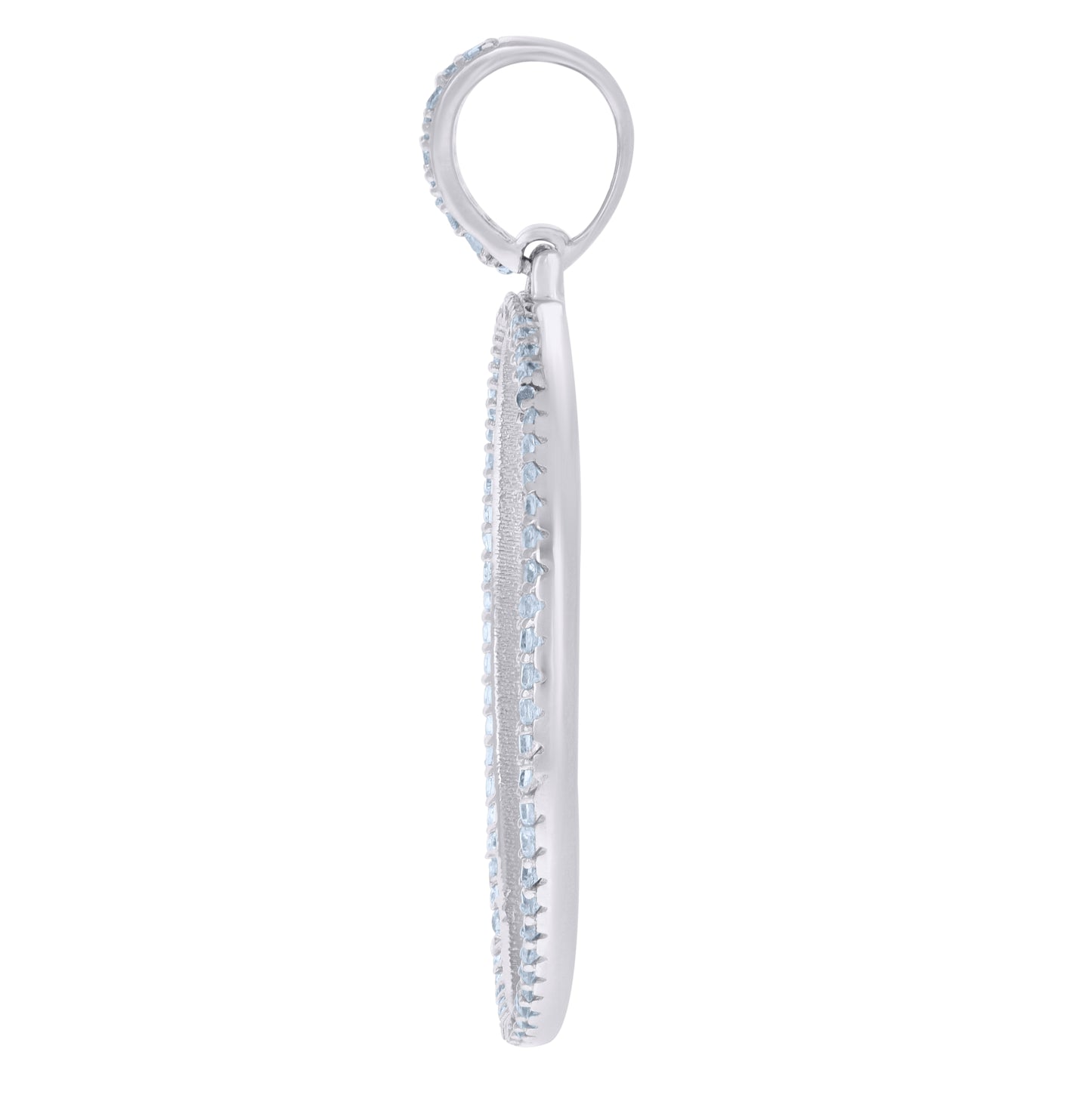 Sterling Silver Men Cubic-Zirconia Picture Frame Charm Pendant