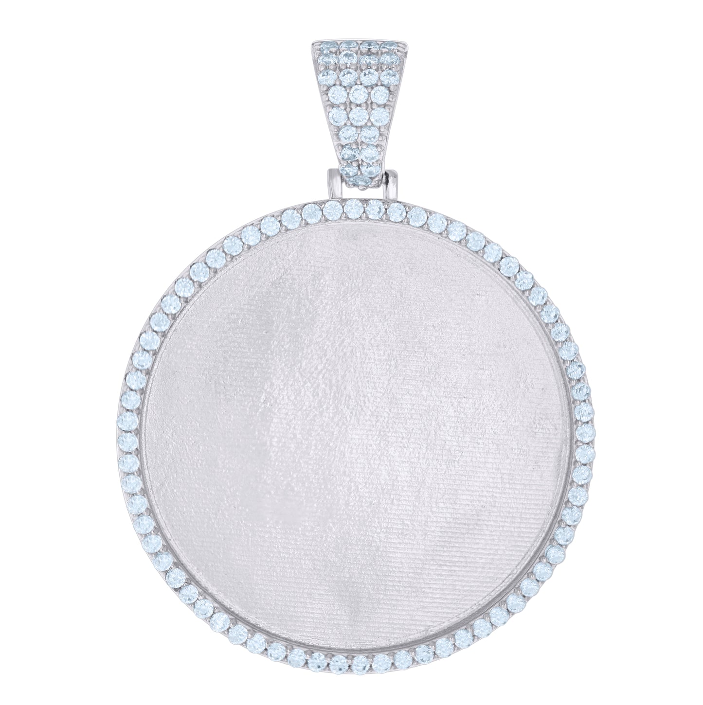 Sterling Silver Men Cubic-Zirconia Picture Frame Charm Pendant