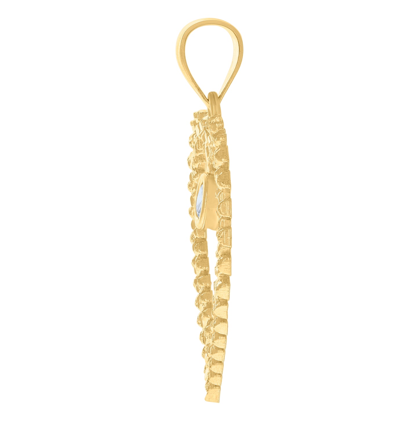 10K Yellow Gold Womens Cubic-Zirconia Heart Charm Pendant