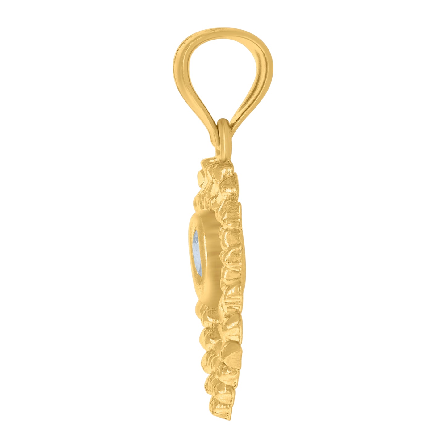 10K Yellow Gold Womens Cubic-Zirconia Heart Charm Pendant