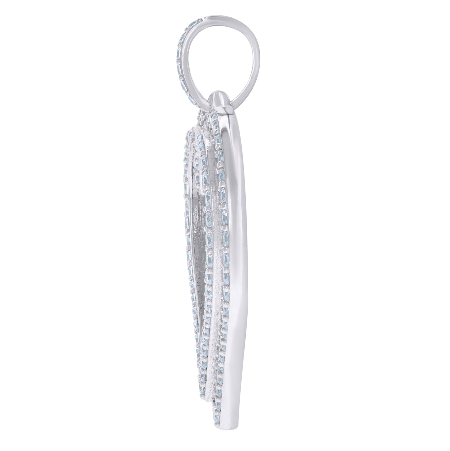Sterling Silver Unisex Cubic-Zirconia Heart Charm Pendant