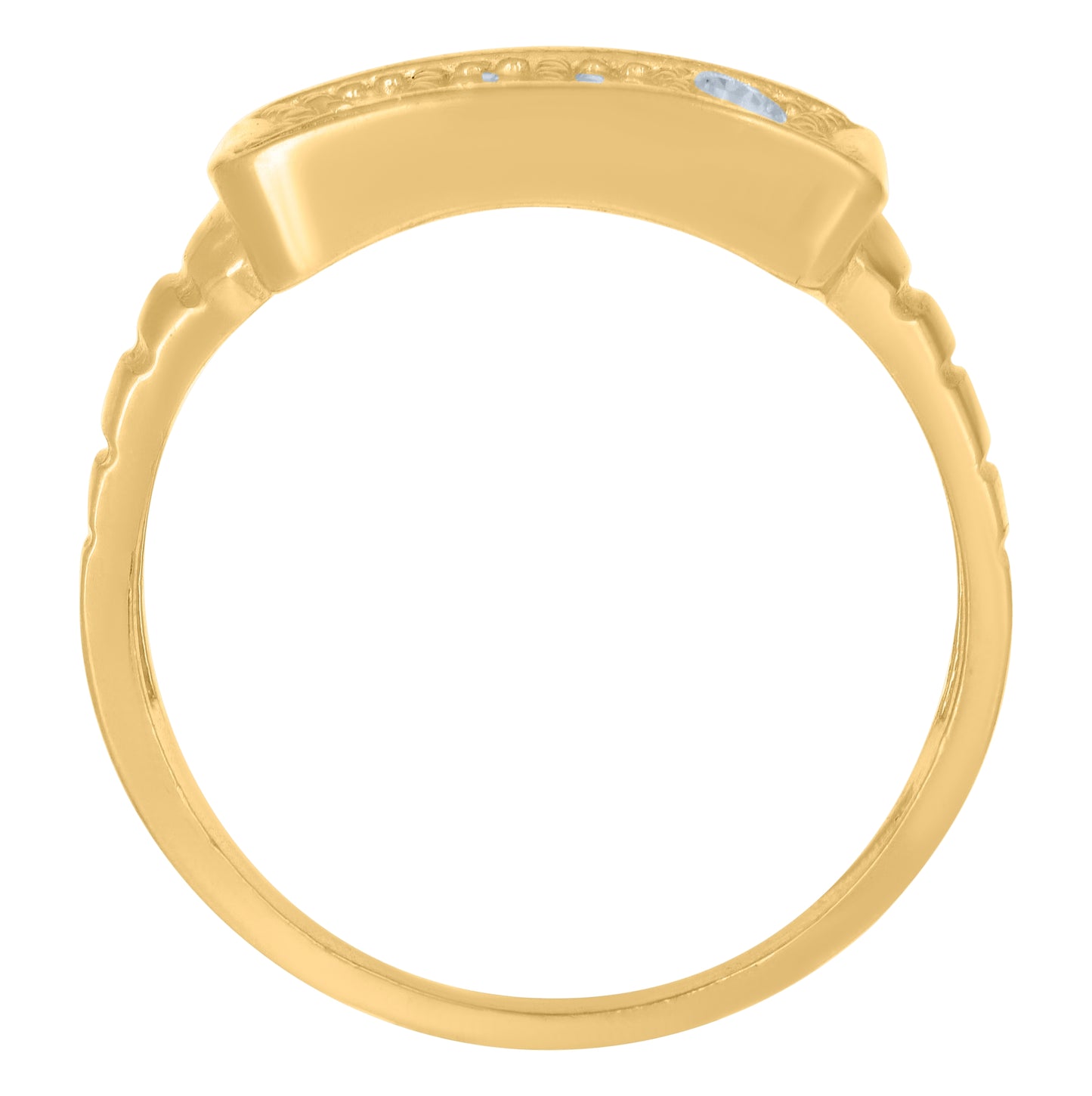 10K Yellow Gold Womens Cubic-Zirconia Fashion Ring