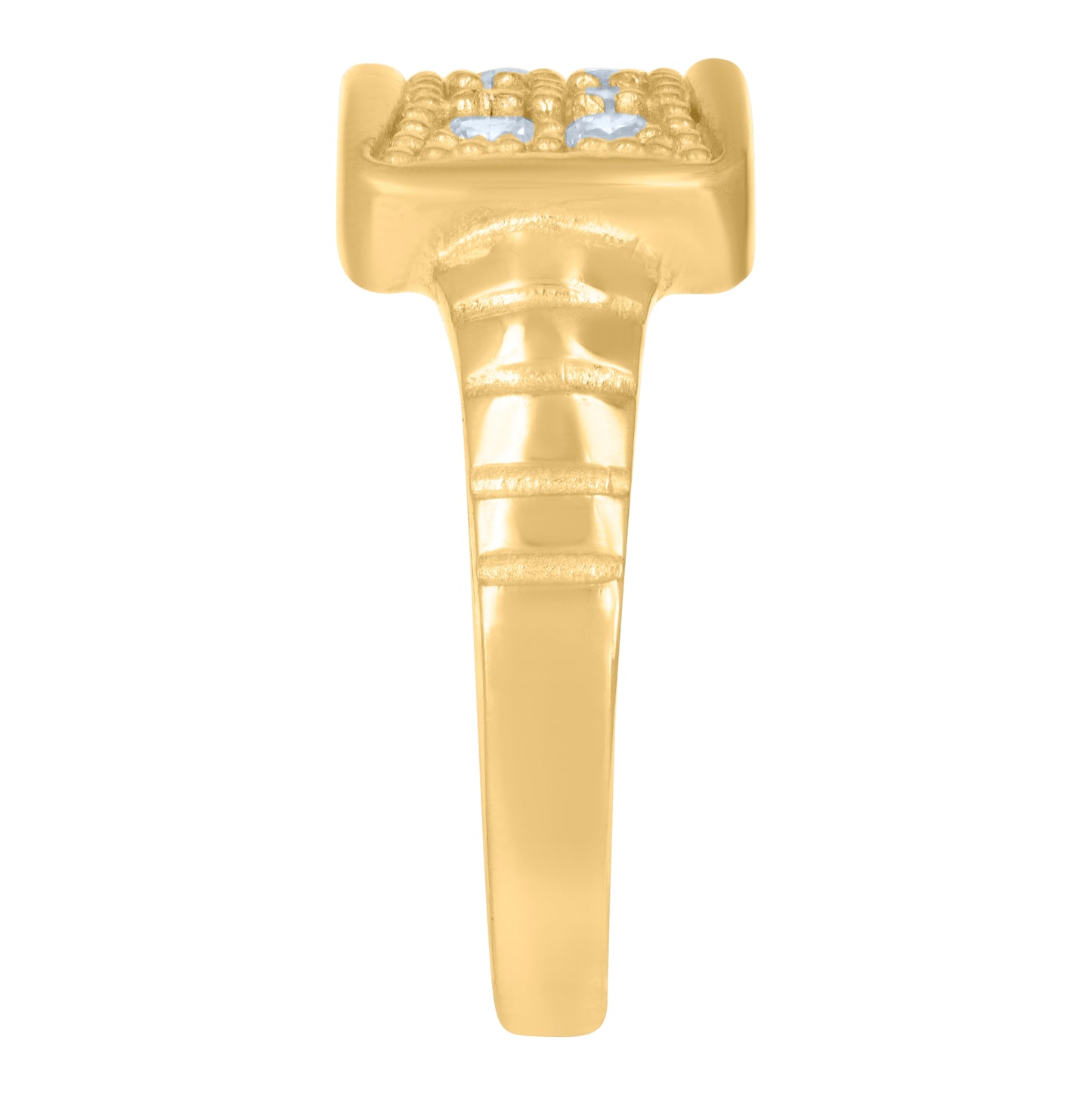 10K Yellow Gold Womens Cubic-Zirconia Fashion Ring