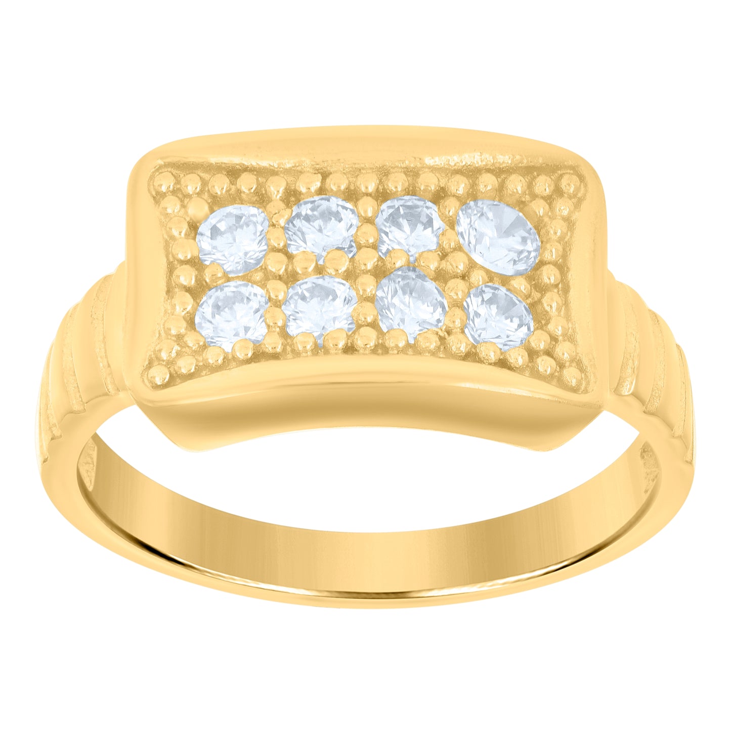 10K Yellow Gold Womens Cubic-Zirconia Fashion Ring