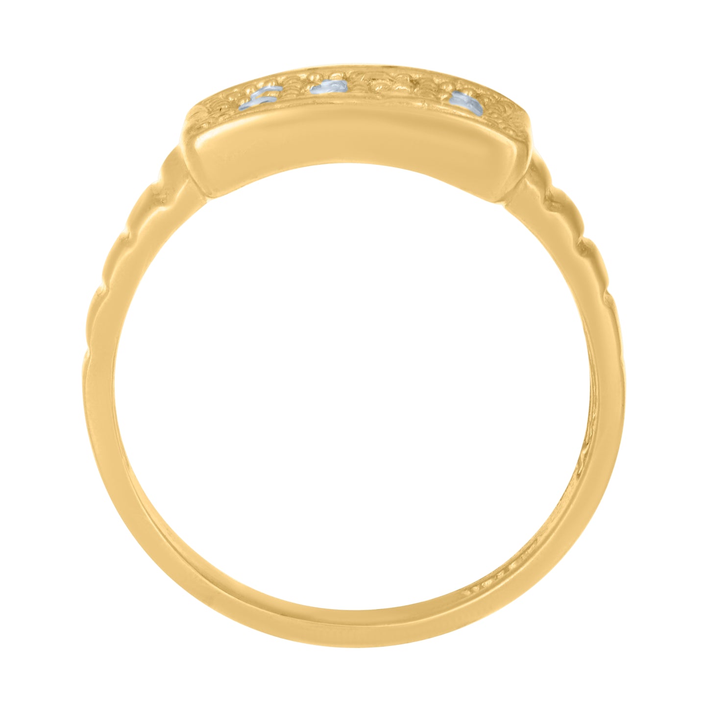 10K Yellow Gold Womens Cubic-Zirconia Fashion Ring