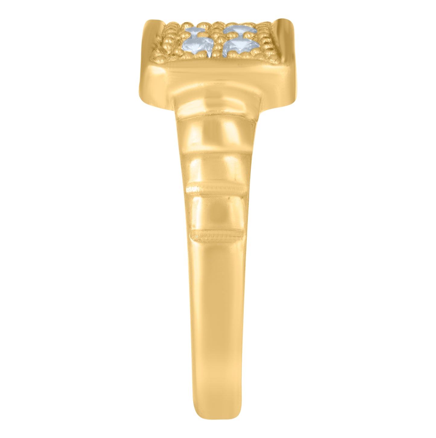 10K Yellow Gold Womens Cubic-Zirconia Fashion Ring