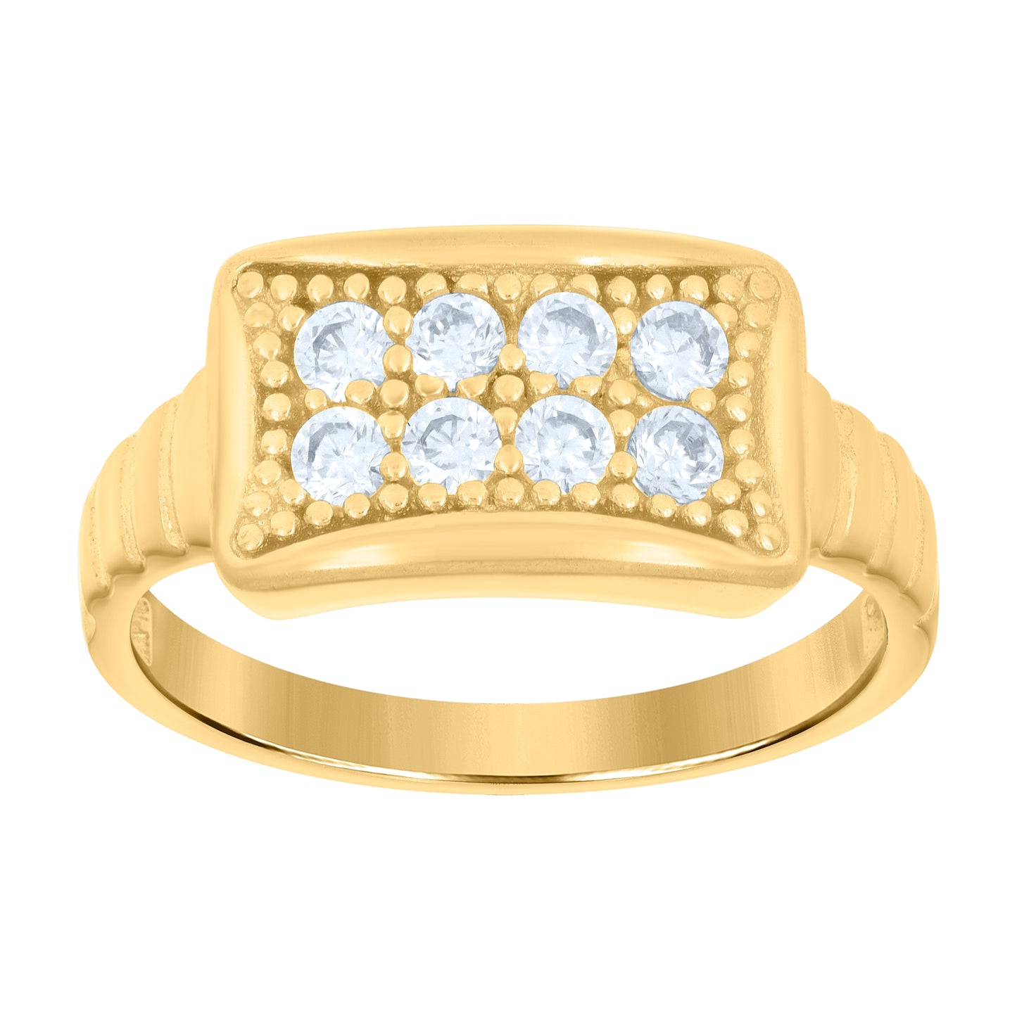 10K Yellow Gold Womens Cubic-Zirconia Fashion Ring